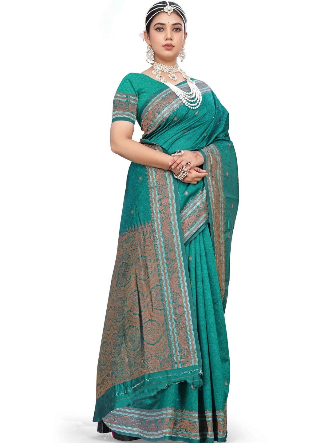 VYOM CREATION Woven Design Art Silk Banarasi Saree thumbnail 4