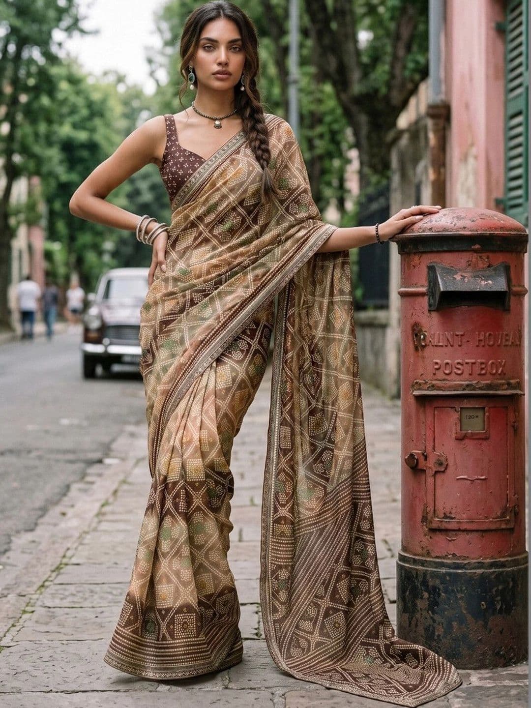 SAARA Ethnic Motifs Pure Georgette Saree - view 1