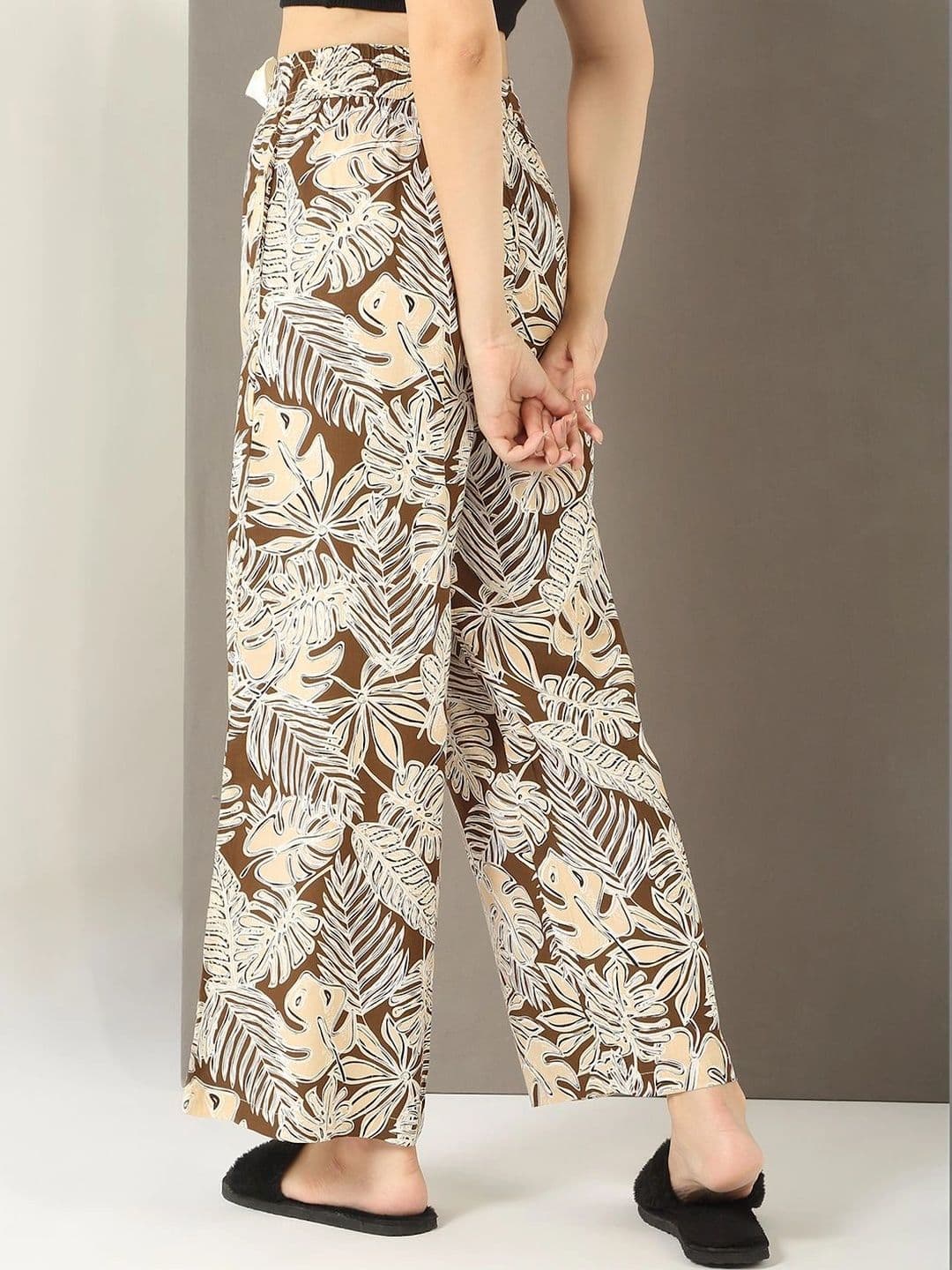 Sweet Dreams Women Floral Printed Knitted Palazzos thumbnail 2