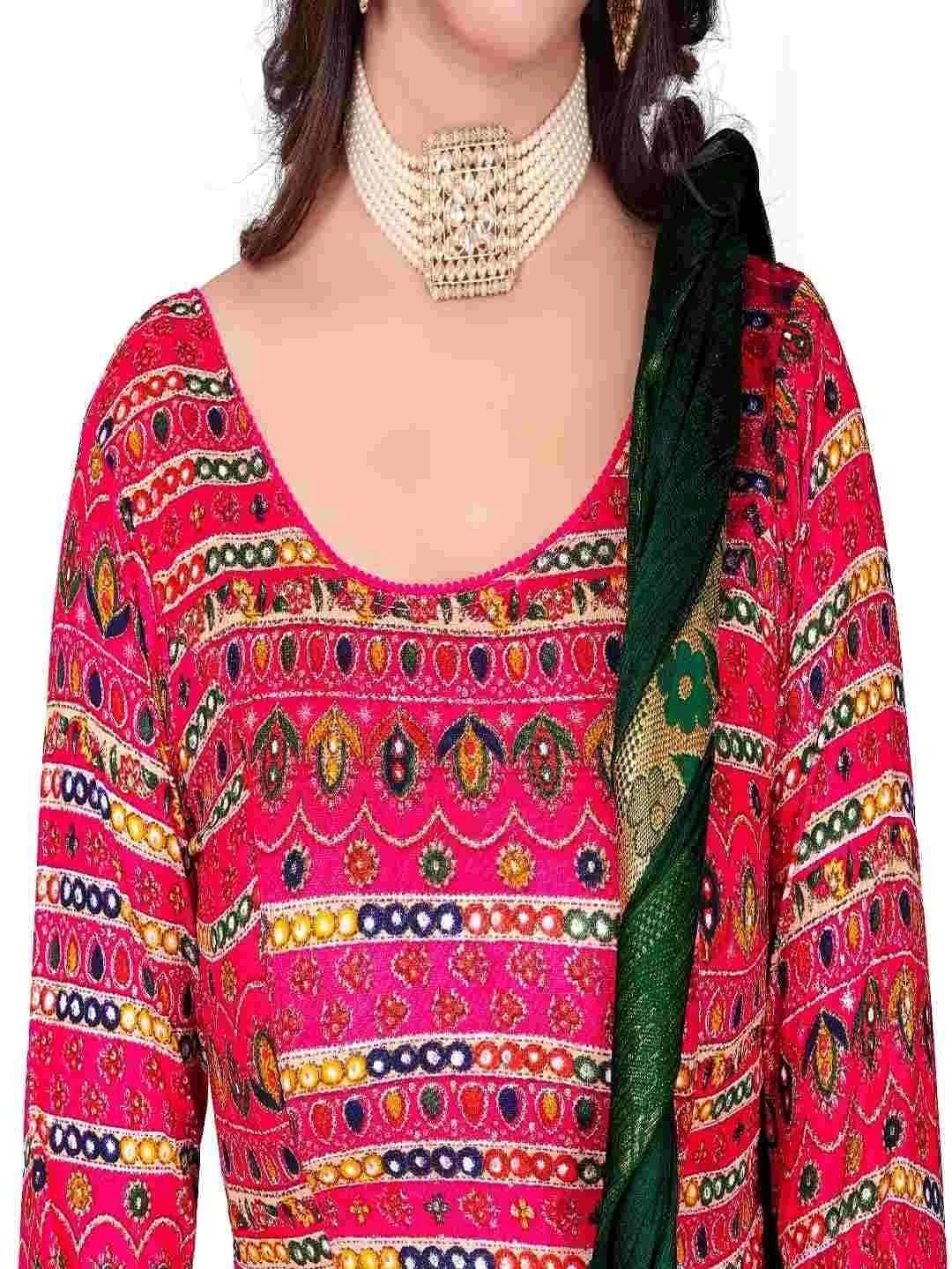 MPRAVEEN Women Pack of 2 Cotton Embellished Mirror Work Saree Blouse thumbnail 4