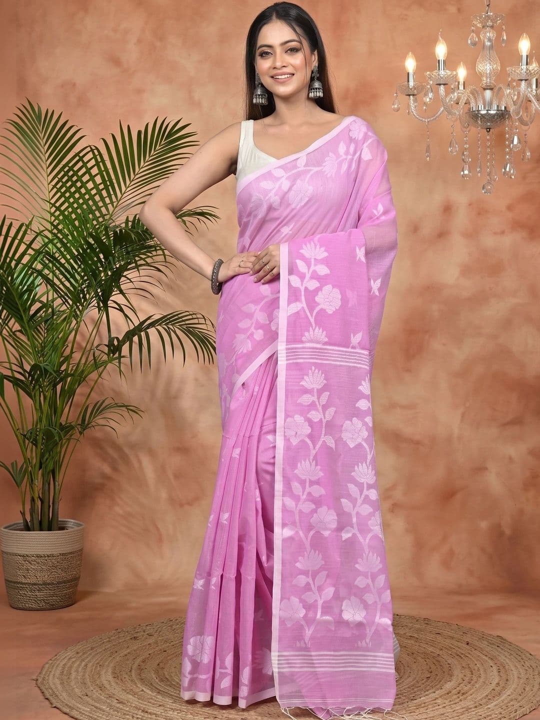 GitAsit Woven Design Cotton Blend Handloom Saree thumbnail 4