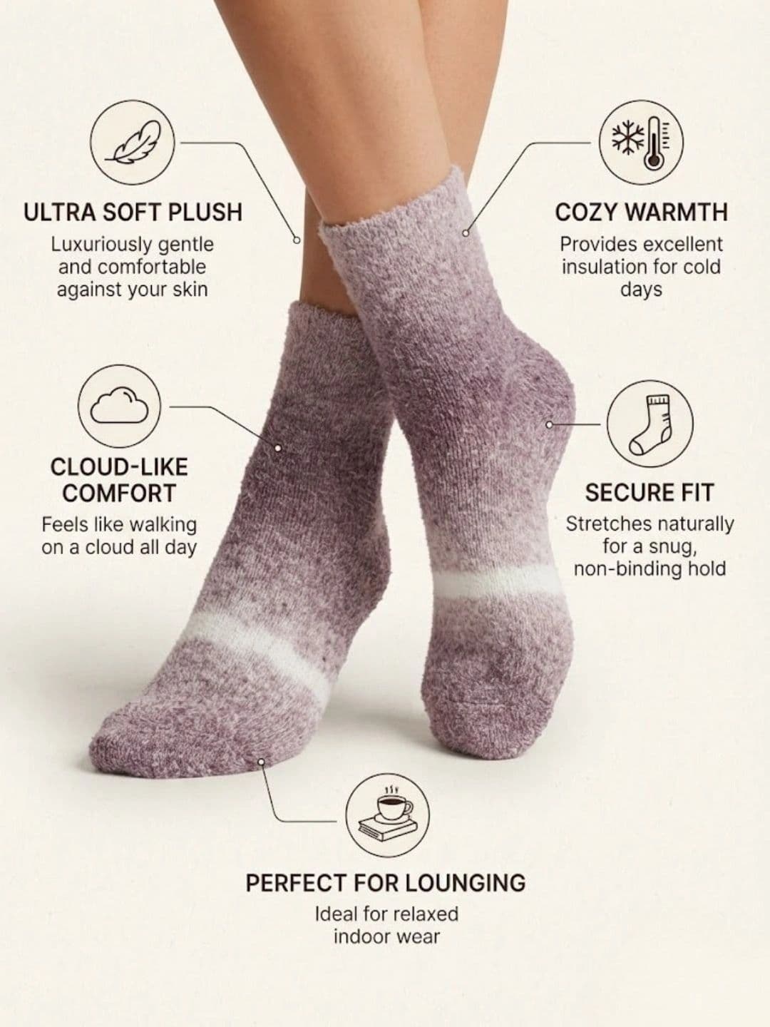 Cdeck Men Pack of 2 Woolen Patterned Above Ankle Socks thumbnail 2