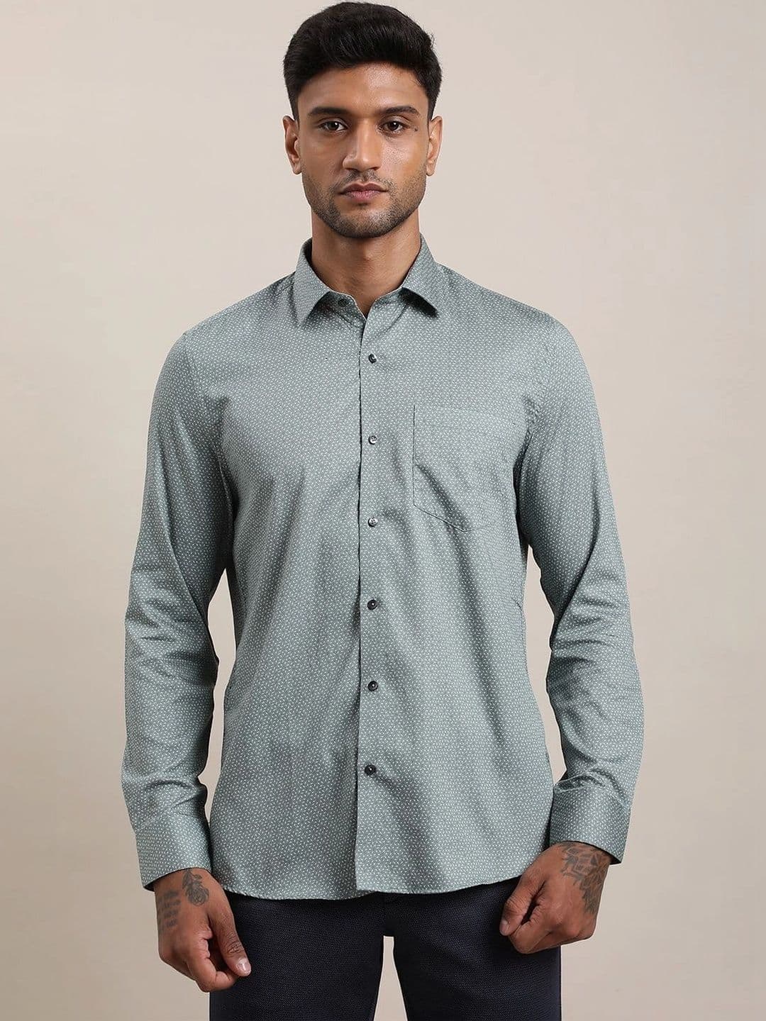 Turtle Men Standard Slim Fit Printed Formal Shirt thumbnail 4