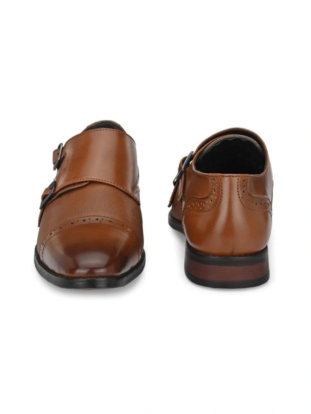 House of Pataudi Men Textured Formal Monk Shoes thumbnail 5