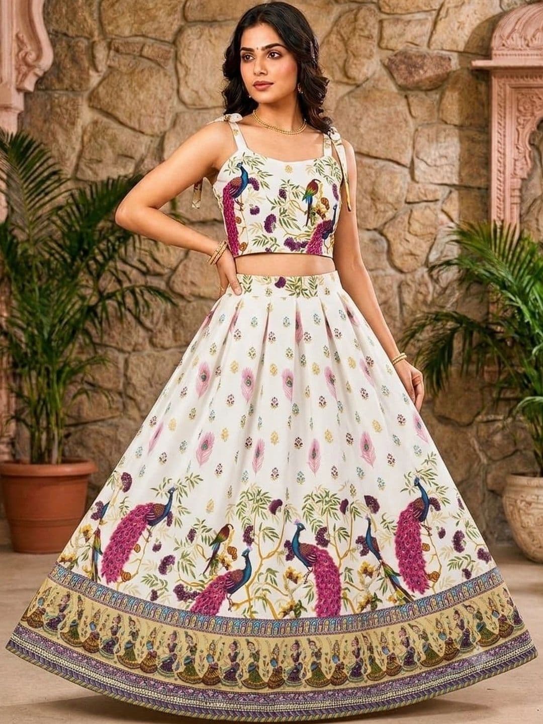 JK STORES Women Printed Ready to Wear Lehenga Set - view 1