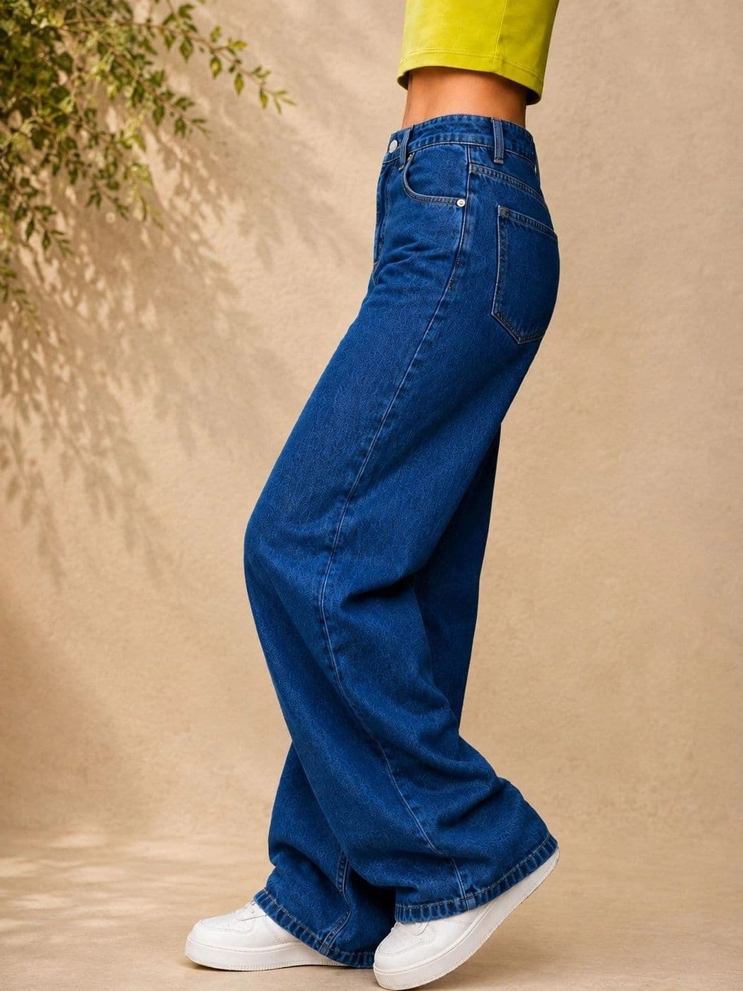 DressBerry Women Comfort Wide Leg High-Rise Light Fade Stretchable Jeans thumbnail 5