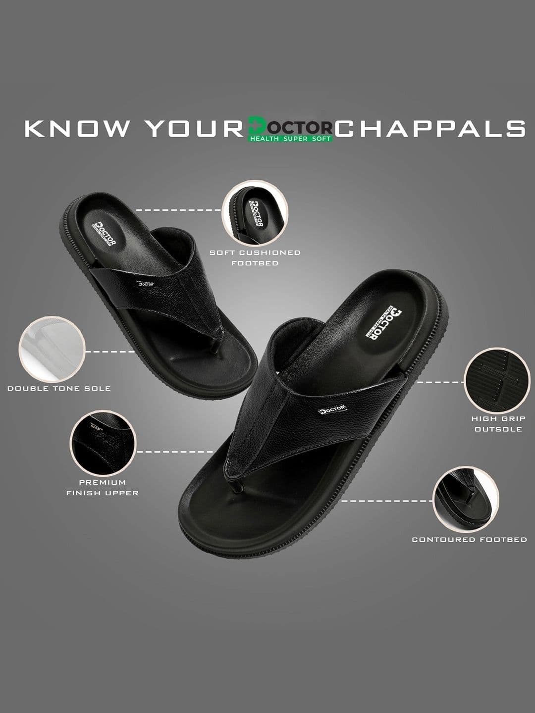 DOCTOR HEALTH SUPER SOFT  Men Black Solid Eva Slip-On thumbnail 4