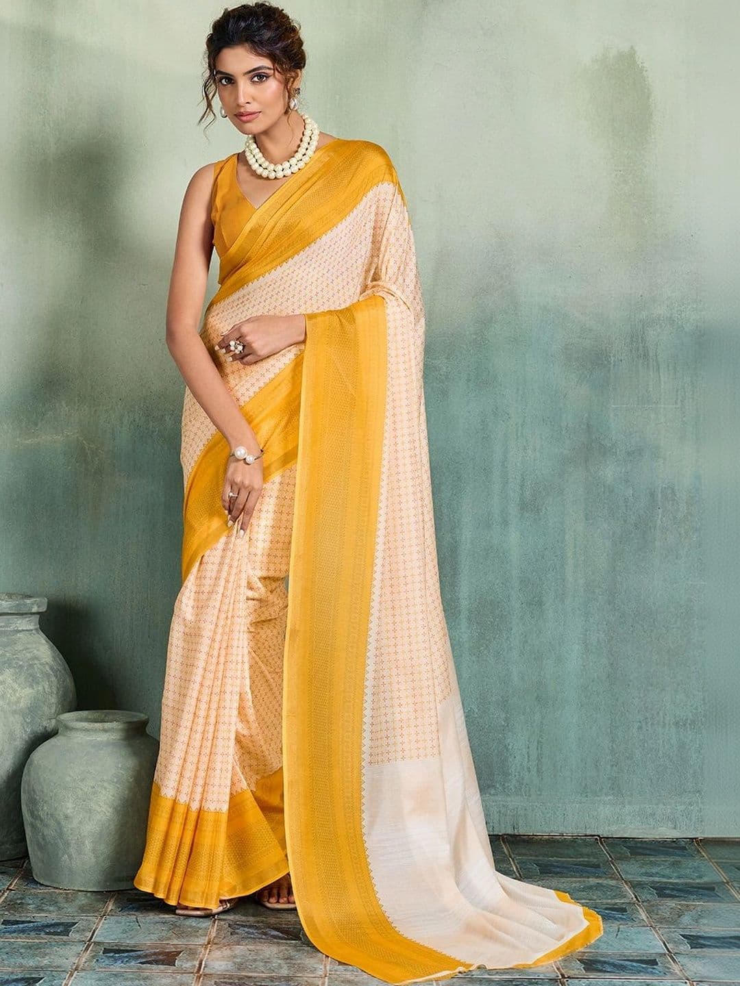 DWIJA FASHION Floral Fusion Saree - view 1