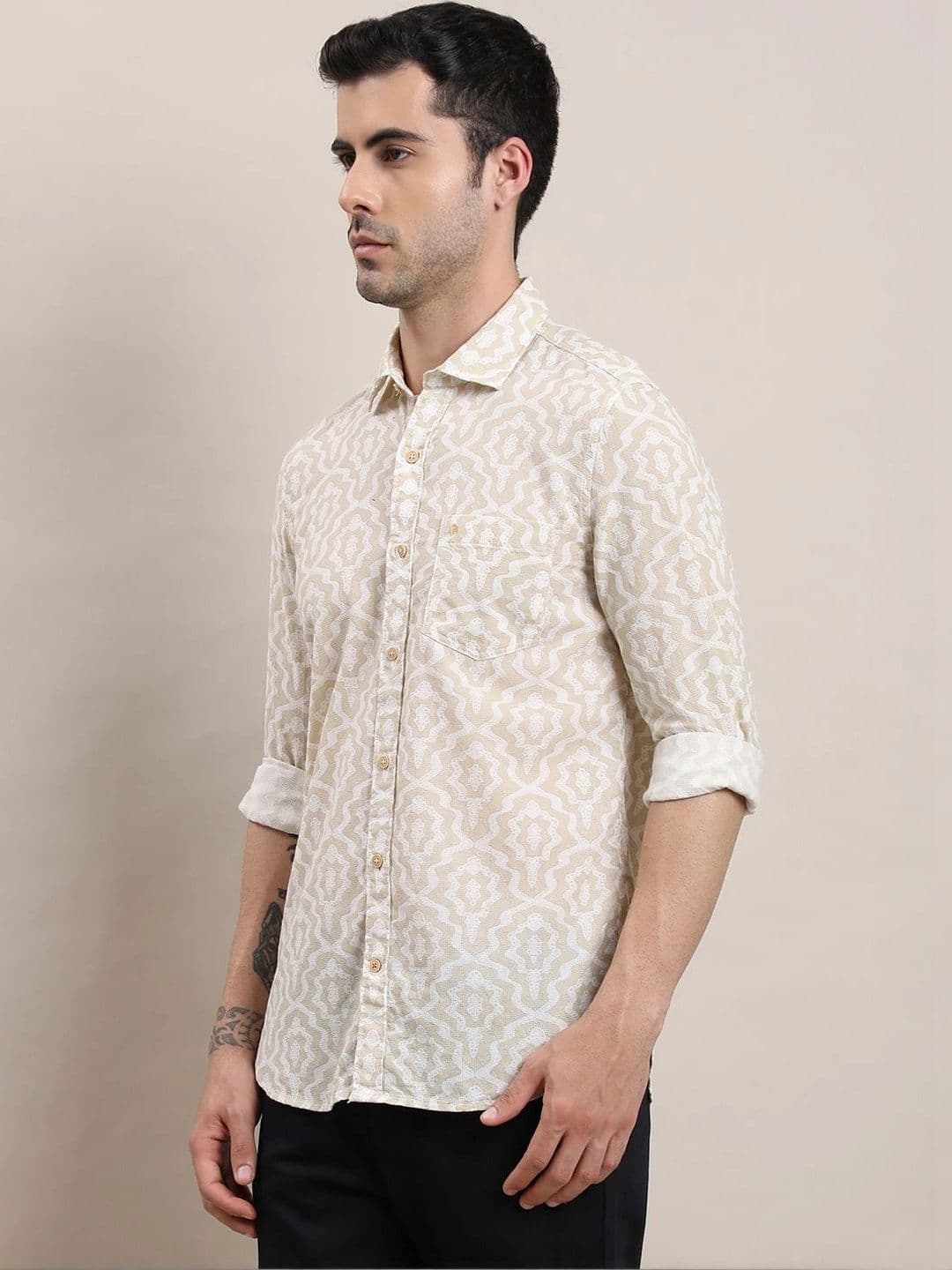 Turtle Men Relaxed Slim Fit Printed Casual Shirt thumbnail 5