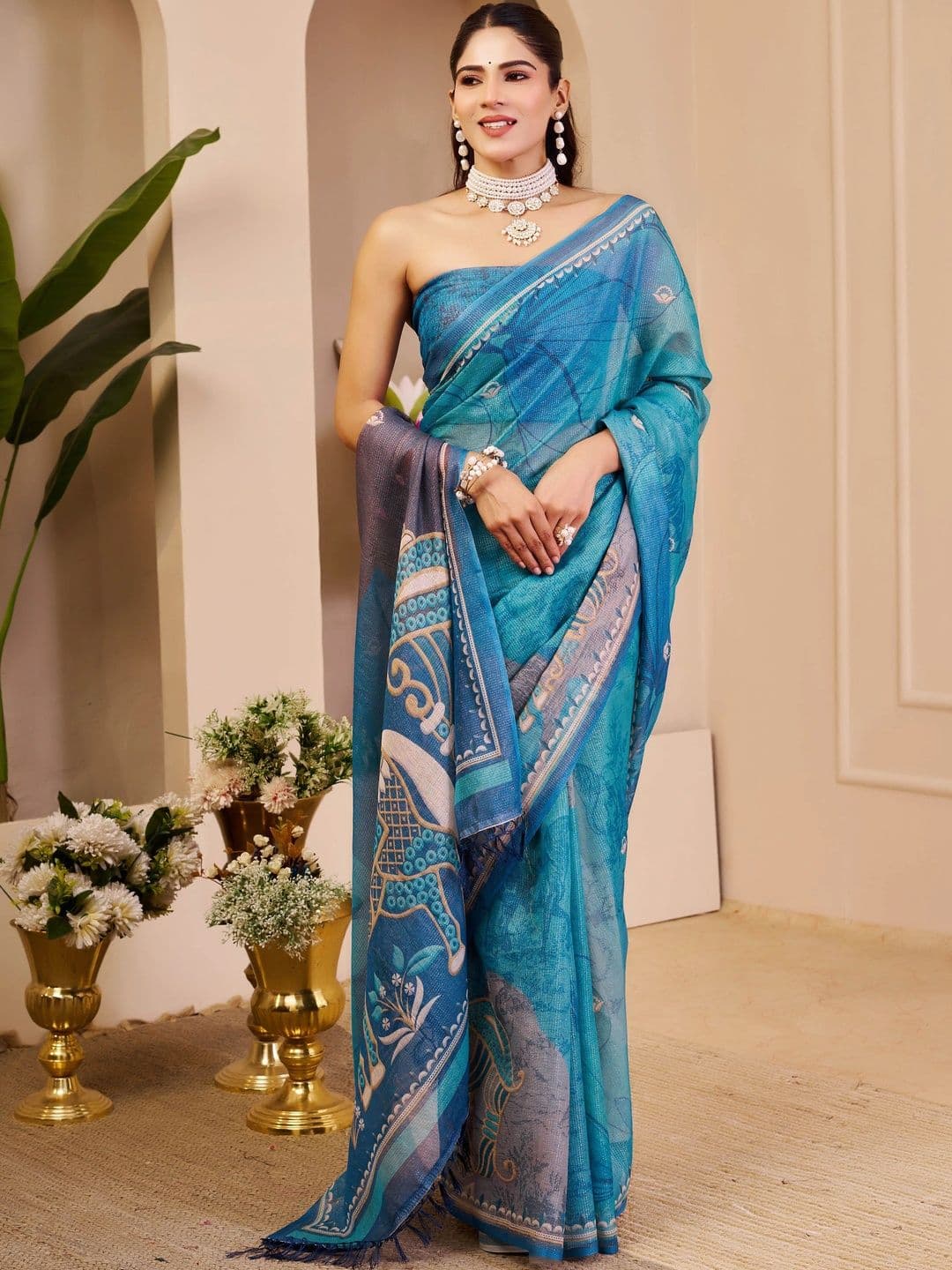 MANVAA Silk Cotton Handloom Saree thumbnail 3