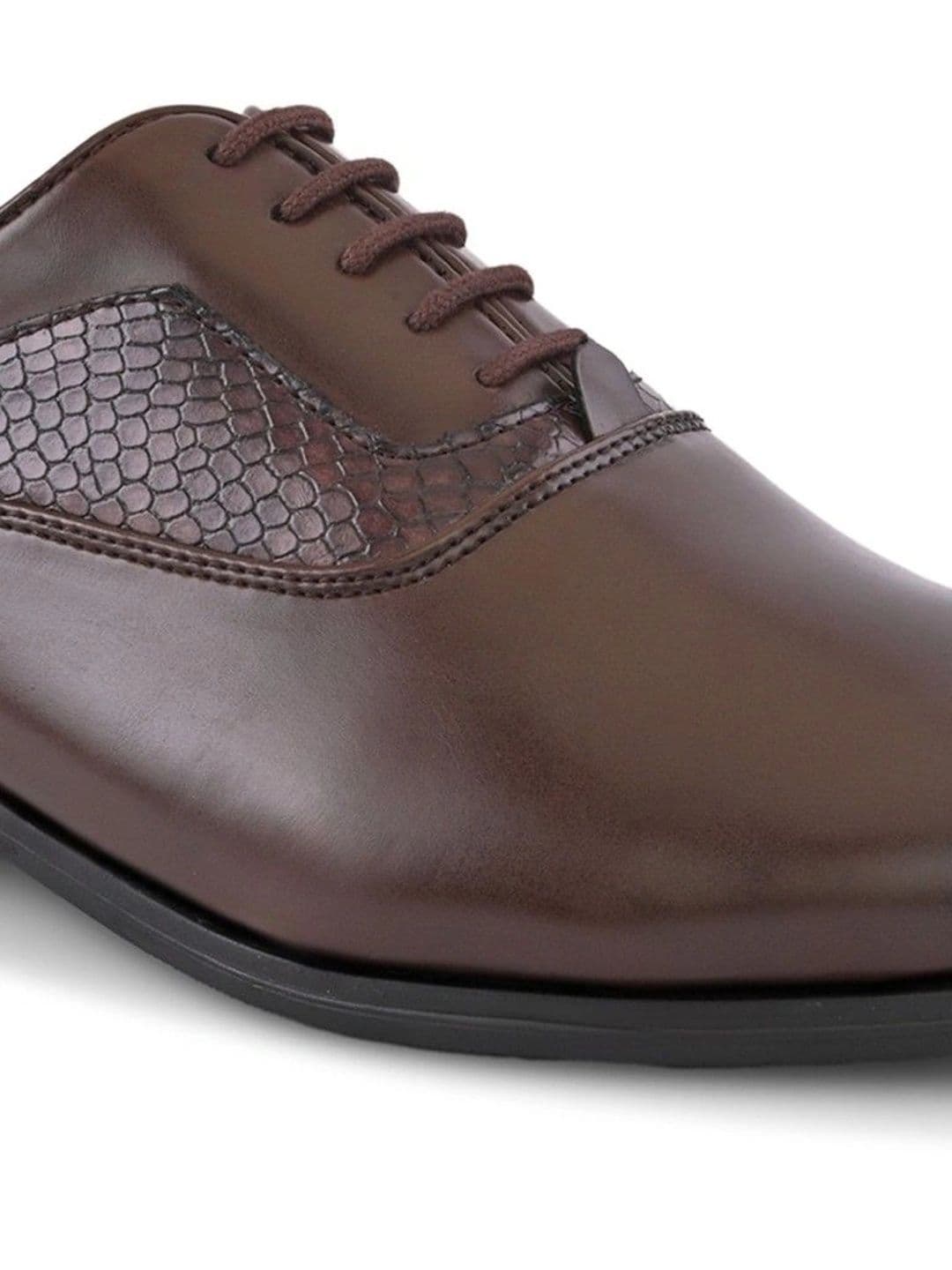 House of Pataudi Men Textured Formal Oxfords thumbnail 5