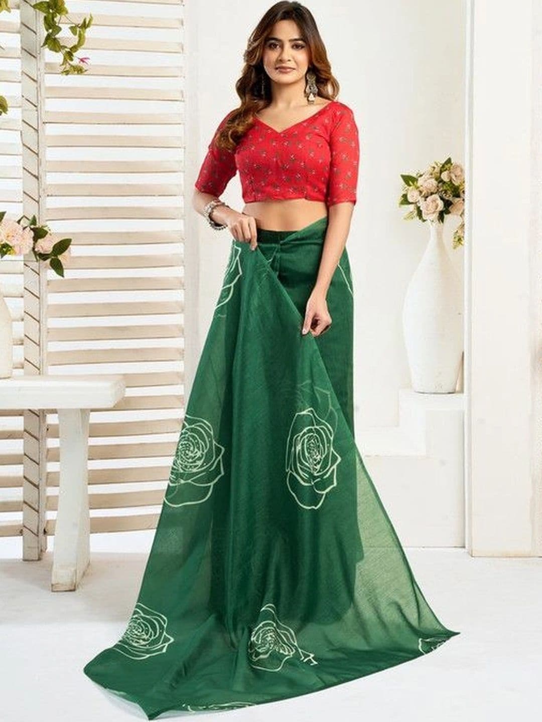 plothah Woven Design Linen Blend Saree thumbnail 3