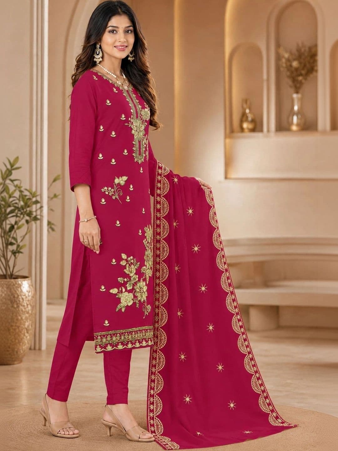 BHAIRAV TEX Embroidered Unstitched Dress Material thumbnail 5