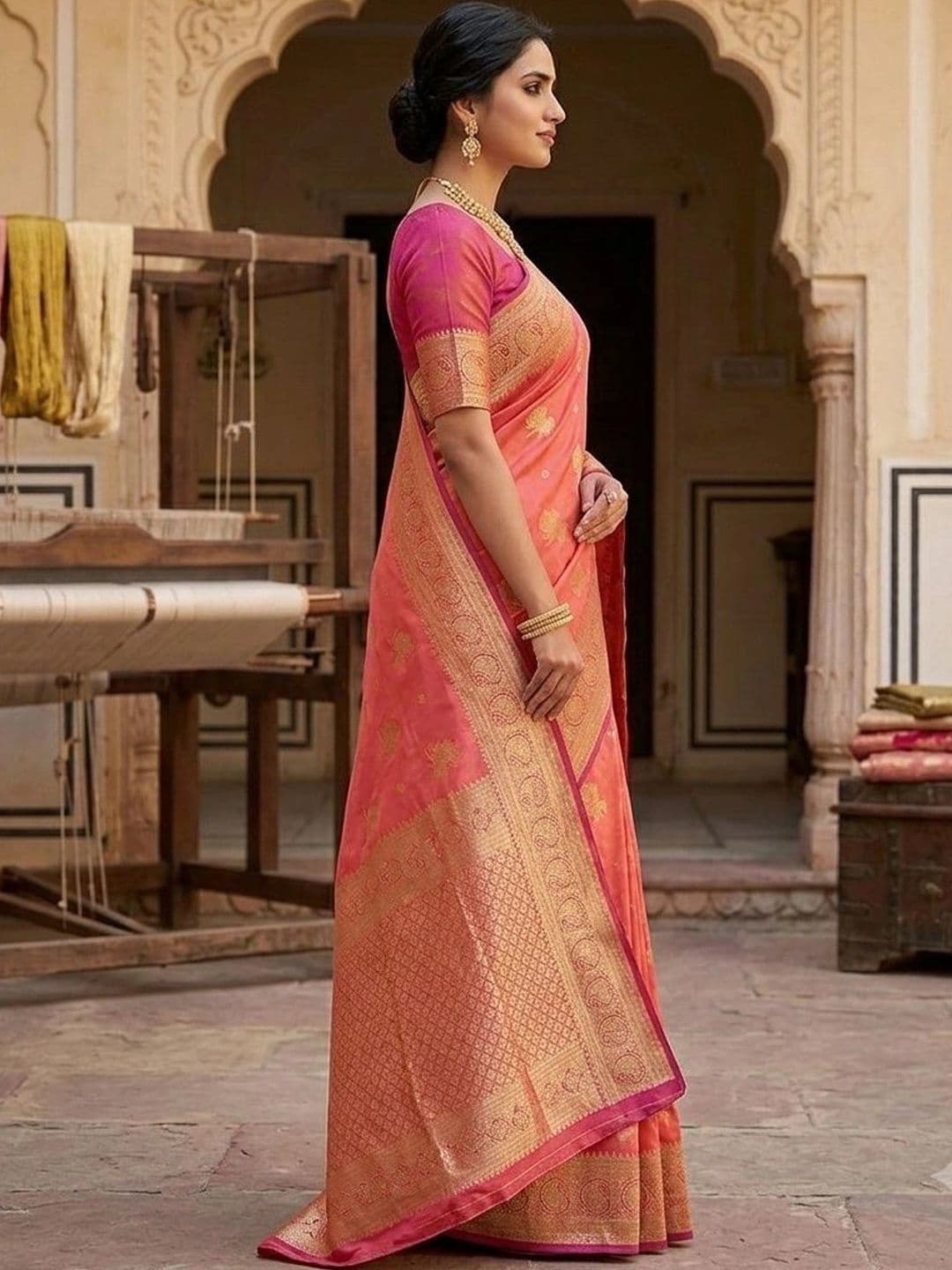 RANGREET Ethnic Motifs Zari Saree thumbnail 2