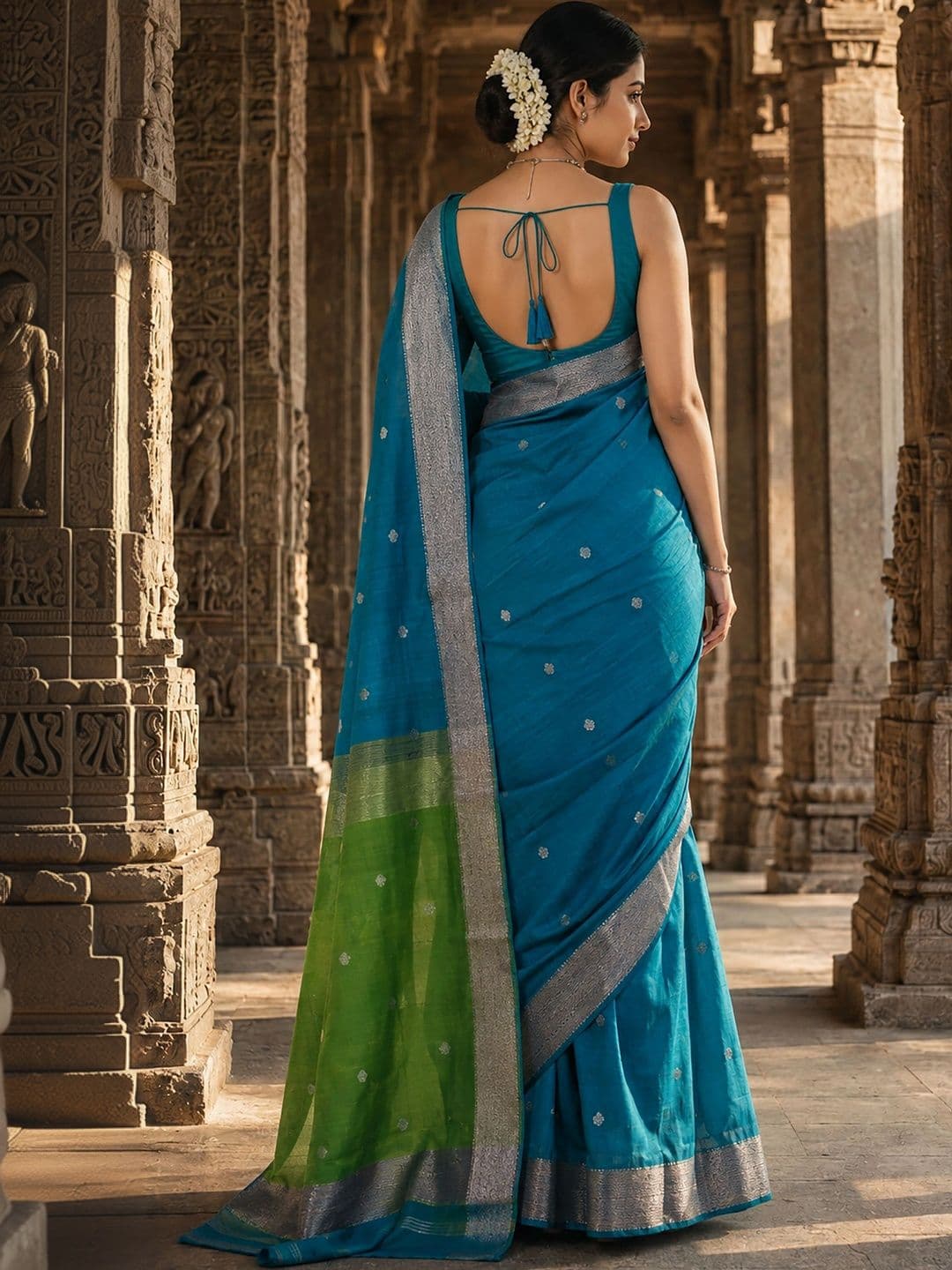 KALINI Woven Design Zari Designer Kanjeevaram Saree thumbnail 5