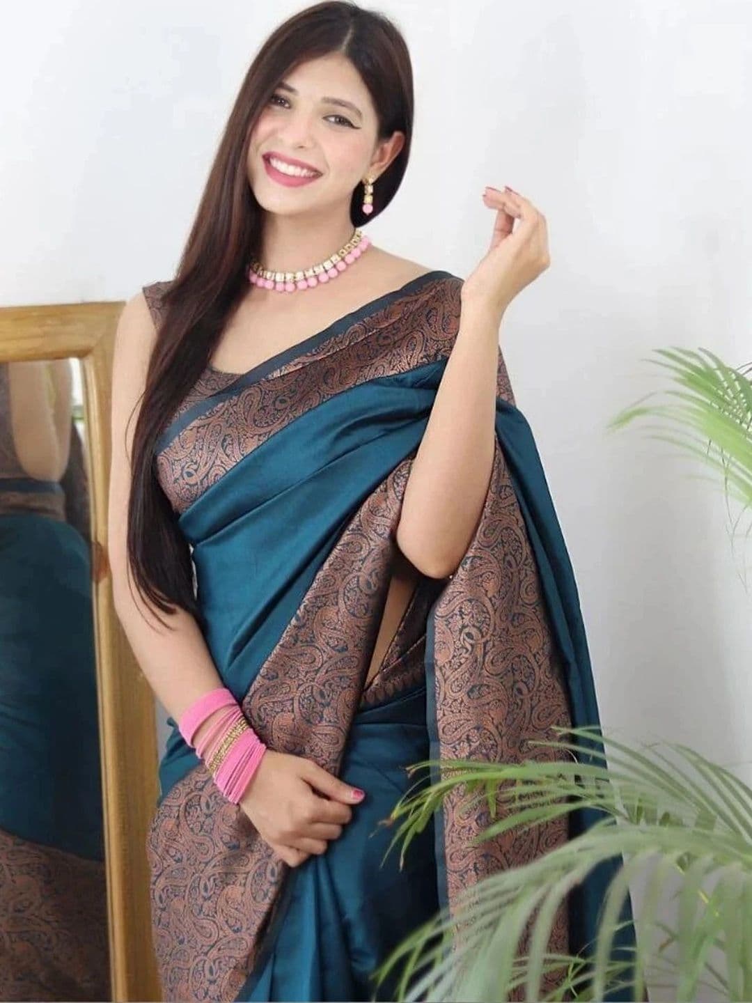 VYOM CREATION Woven Design Zari Art Silk Banarasi Saree - view 1