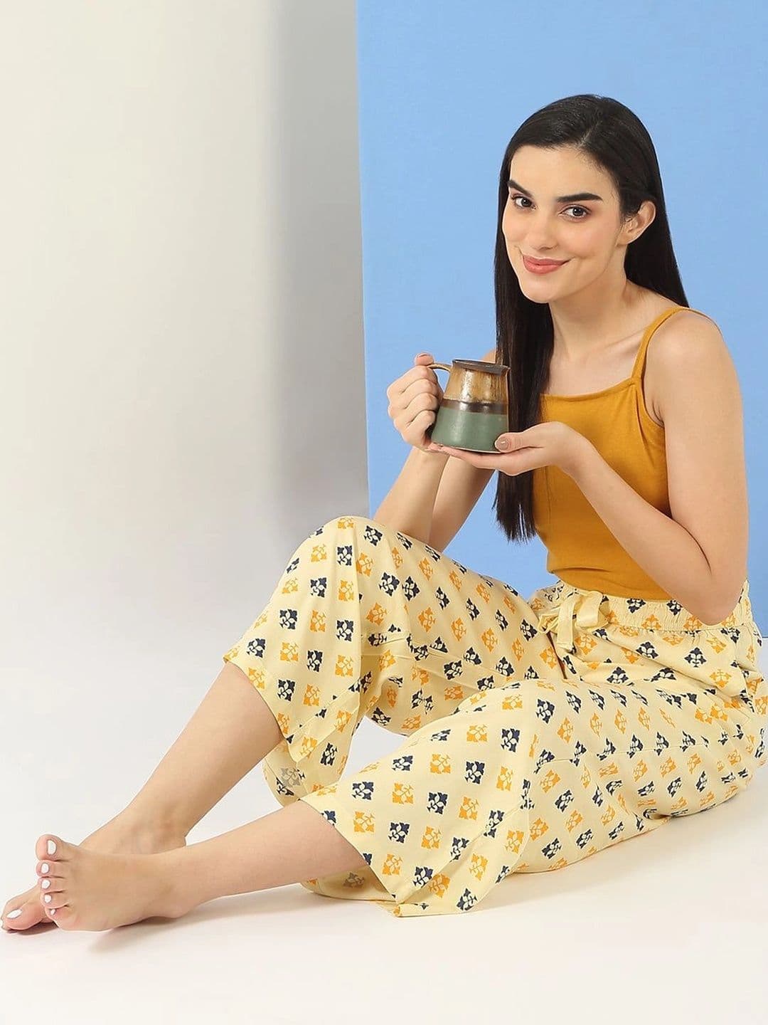 Sweet Dreams Women Ethnic Motifs Printed Knitted Ethnic Palazzos thumbnail 2