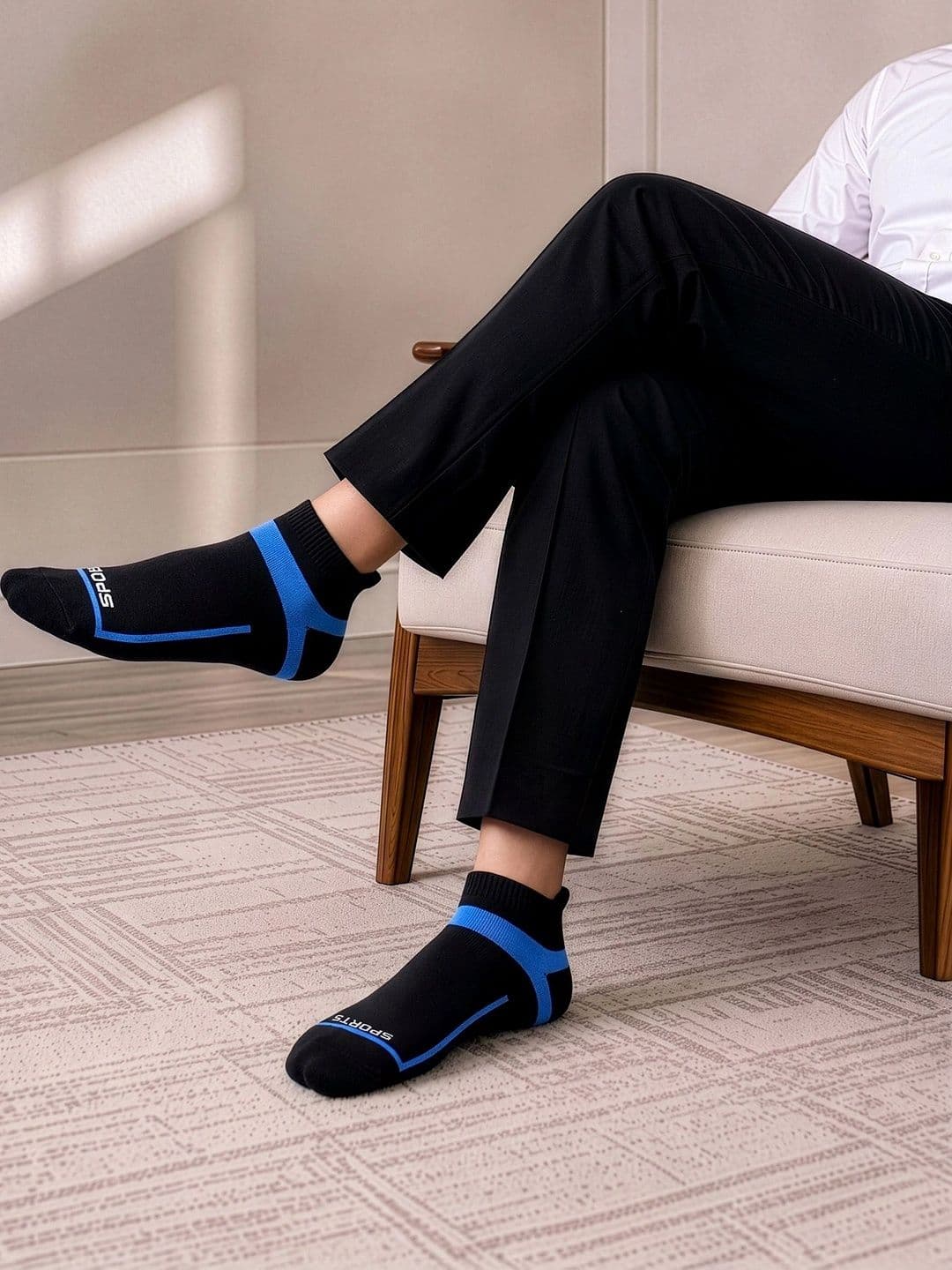 LOUIS STITCH Men Pack of 3 Cotton Assorted Colourblocked Ankle Length Socks thumbnail 5
