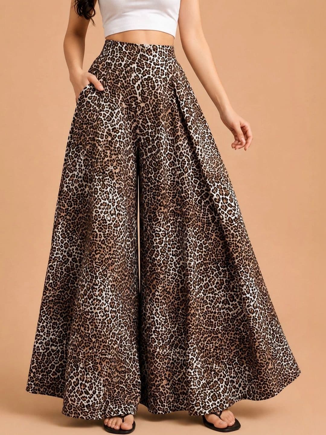 JK STORES Women Animal Printed Crepe Palazzos - view 1