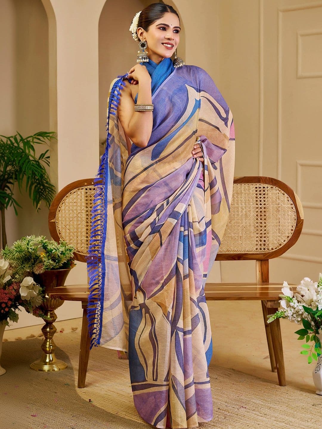 HERE&NOW Women Silk Cotton Handloom Saree thumbnail 7