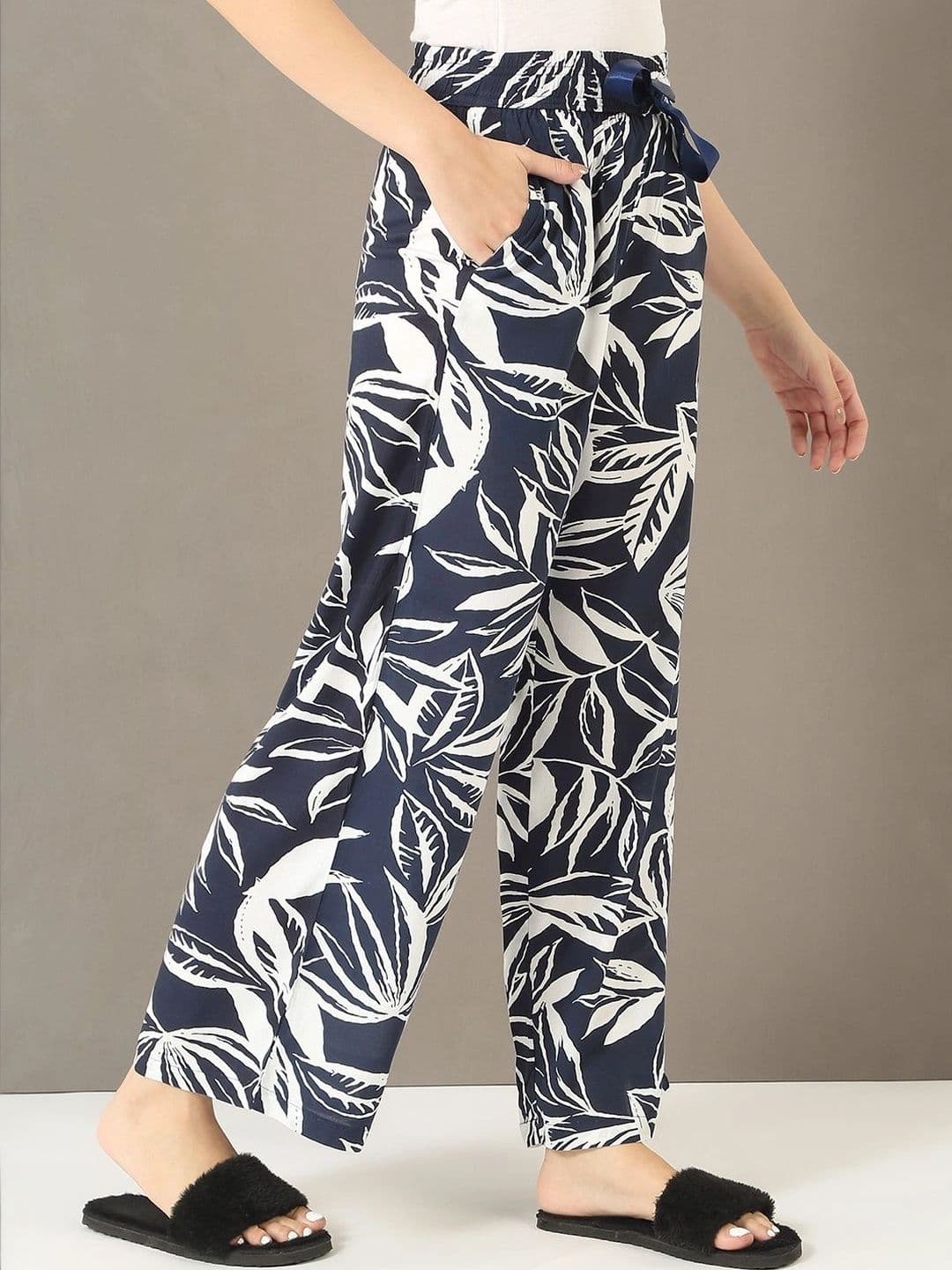 Sweet Dreams Women Floral Printed Knitted Palazzos thumbnail 2