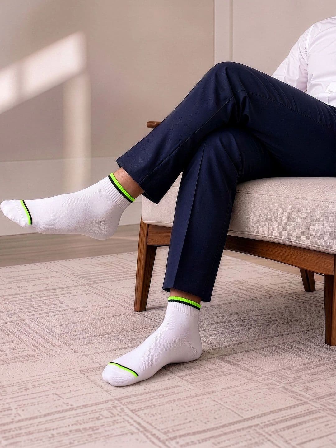 LOUIS STITCH Men Pack of 2 Cotton Assorted Colourblocked Above Ankle Socks thumbnail 4