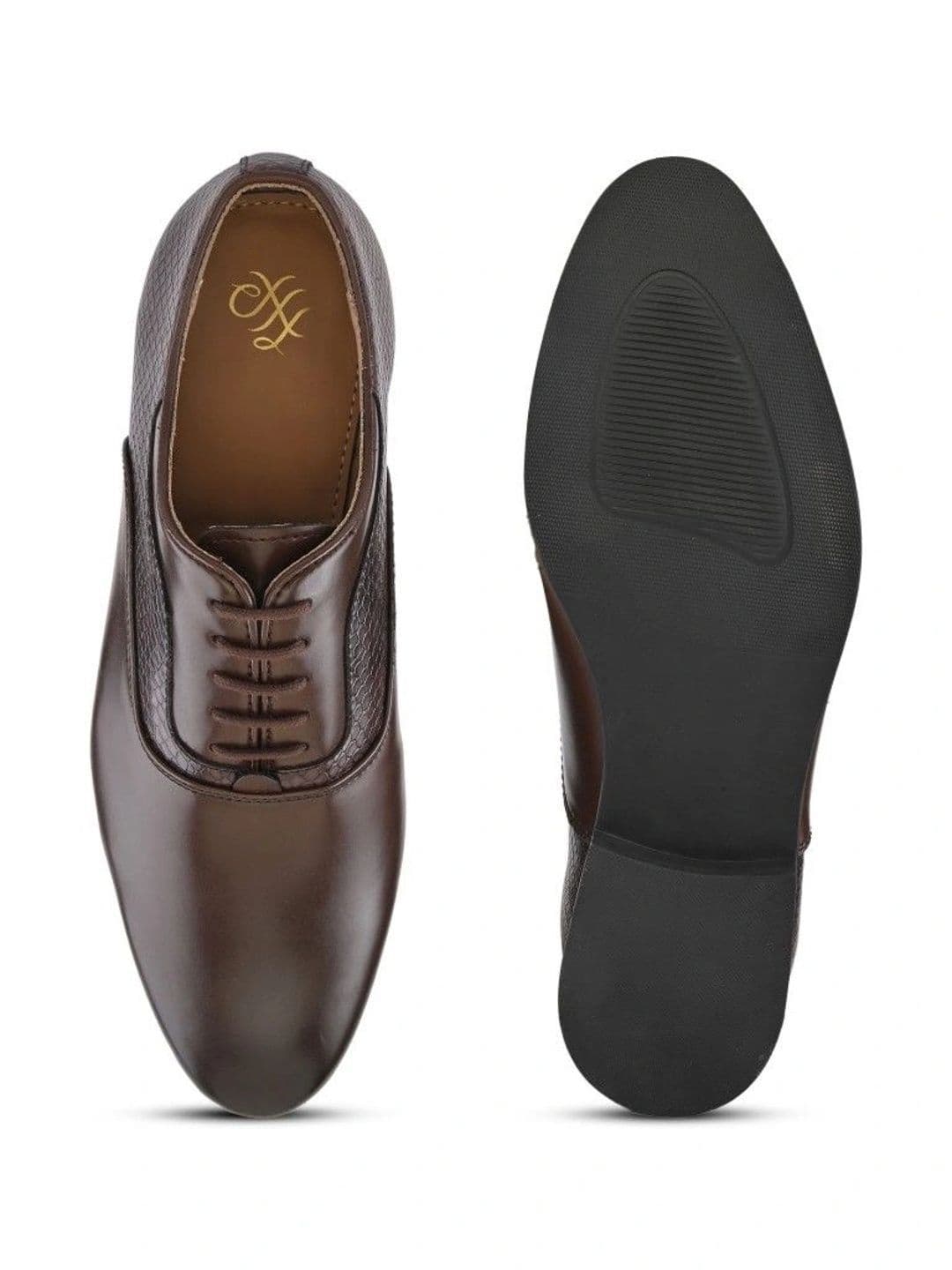 House of Pataudi Men Textured Formal Oxfords thumbnail 2