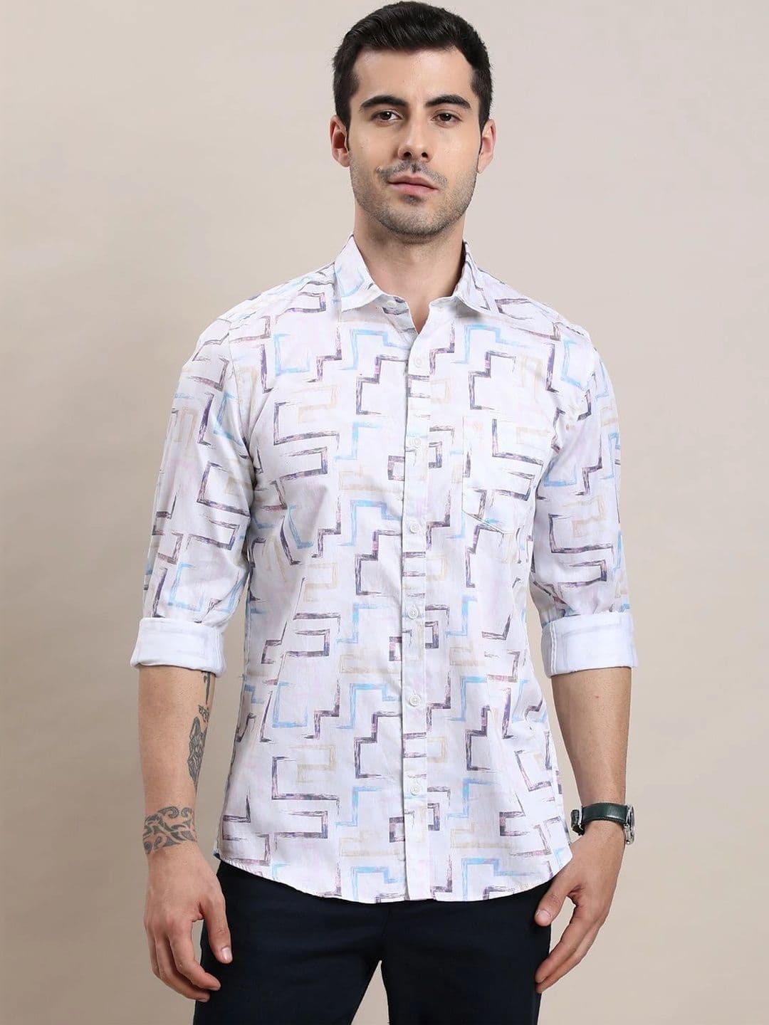 Turtle Men Relaxed Slim Fit Printed Casual Shirt - view 1