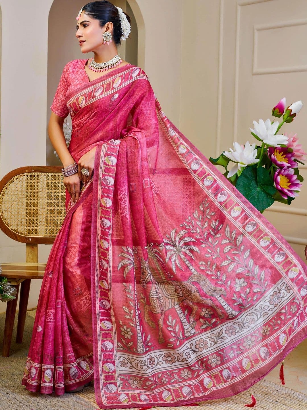 MANVAA Kalamkari Silk Cotton Handloom Saree thumbnail 2