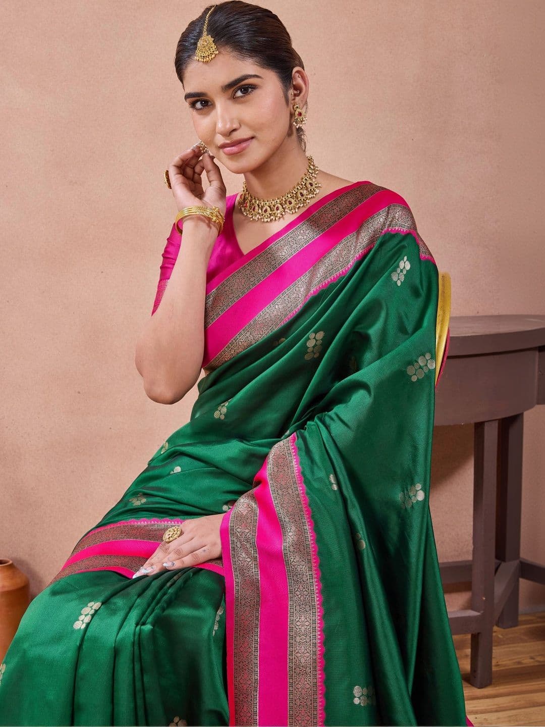 Maharanga Woven Design Zari Silk Blend Kota Saree thumbnail 7