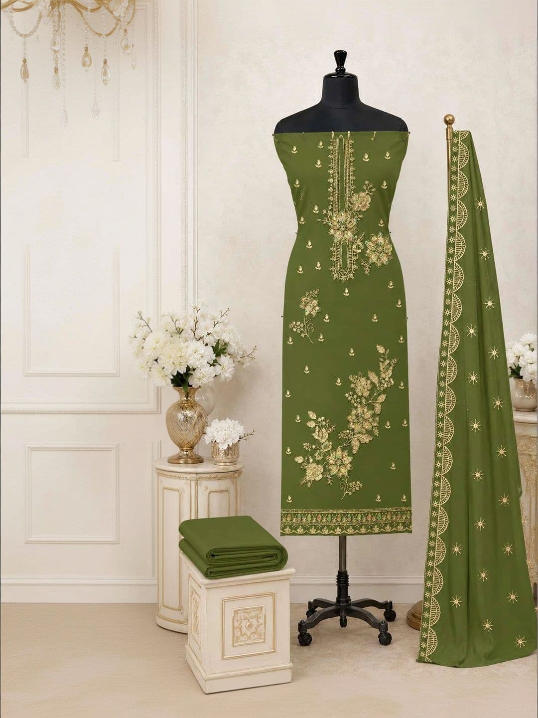BHAIRAV TEX Embroidered Unstitched Dress Material thumbnail 2