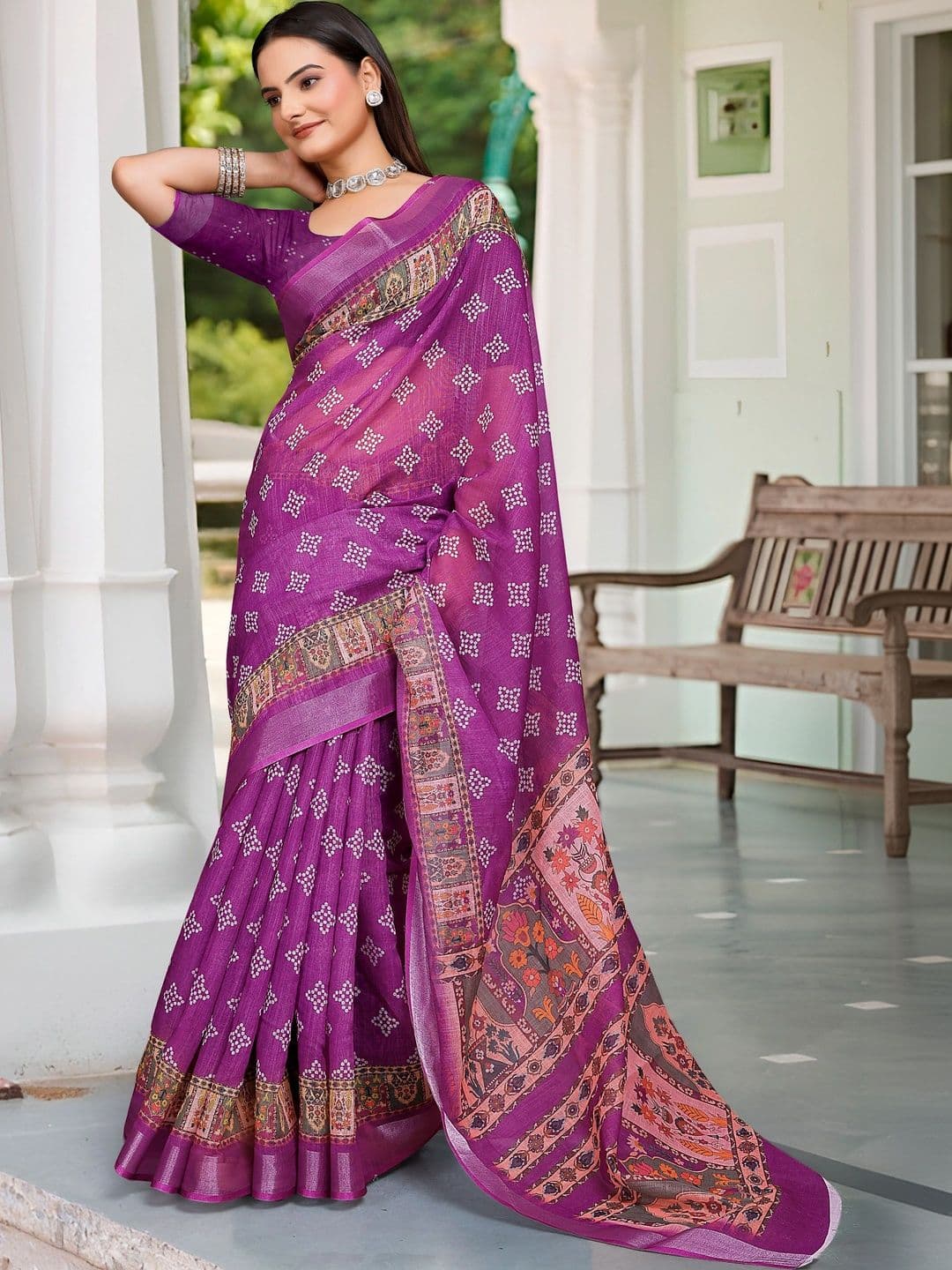 Maroosh Floral Saree thumbnail 7