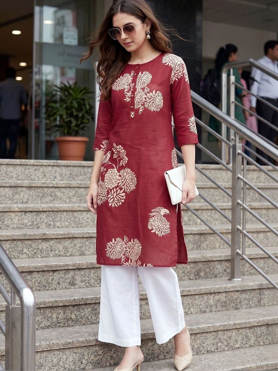 Melange by Lifestyle Women Floral Printed Floral Kurta - view 1