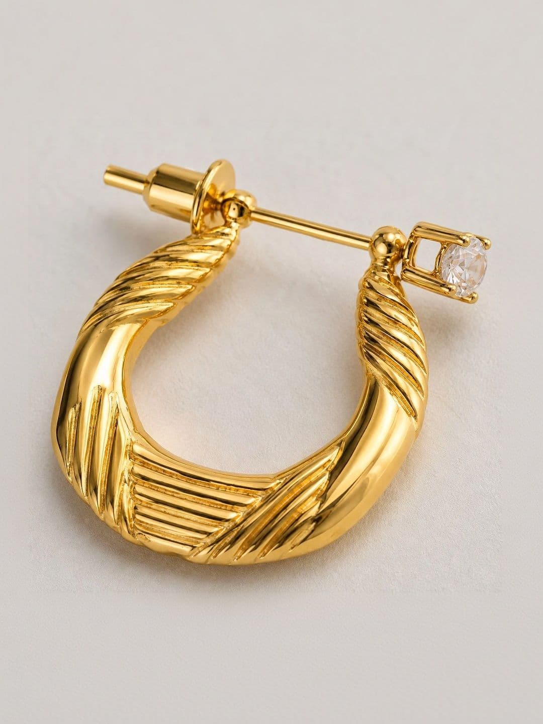 Adhvik Crescent Shaped Half Hoop Earrings thumbnail 3