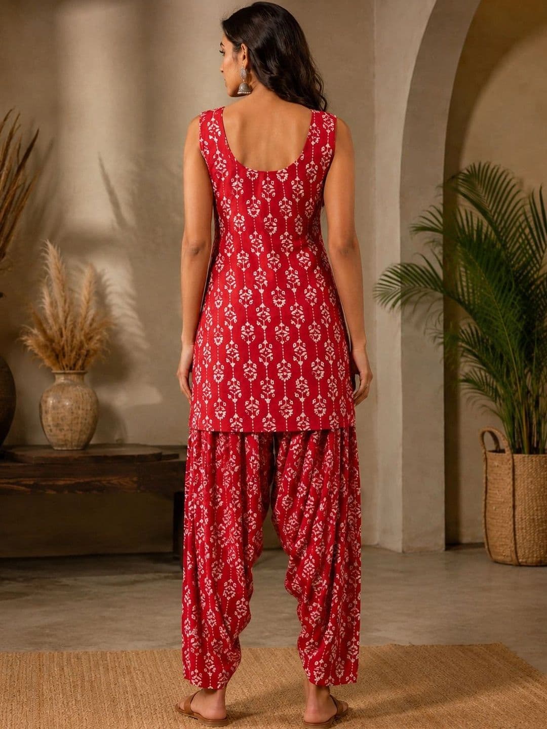 Moda Rapido Women Ethnic Motifs Printed Regular Pure Cotton Kurta with Patiala thumbnail 3