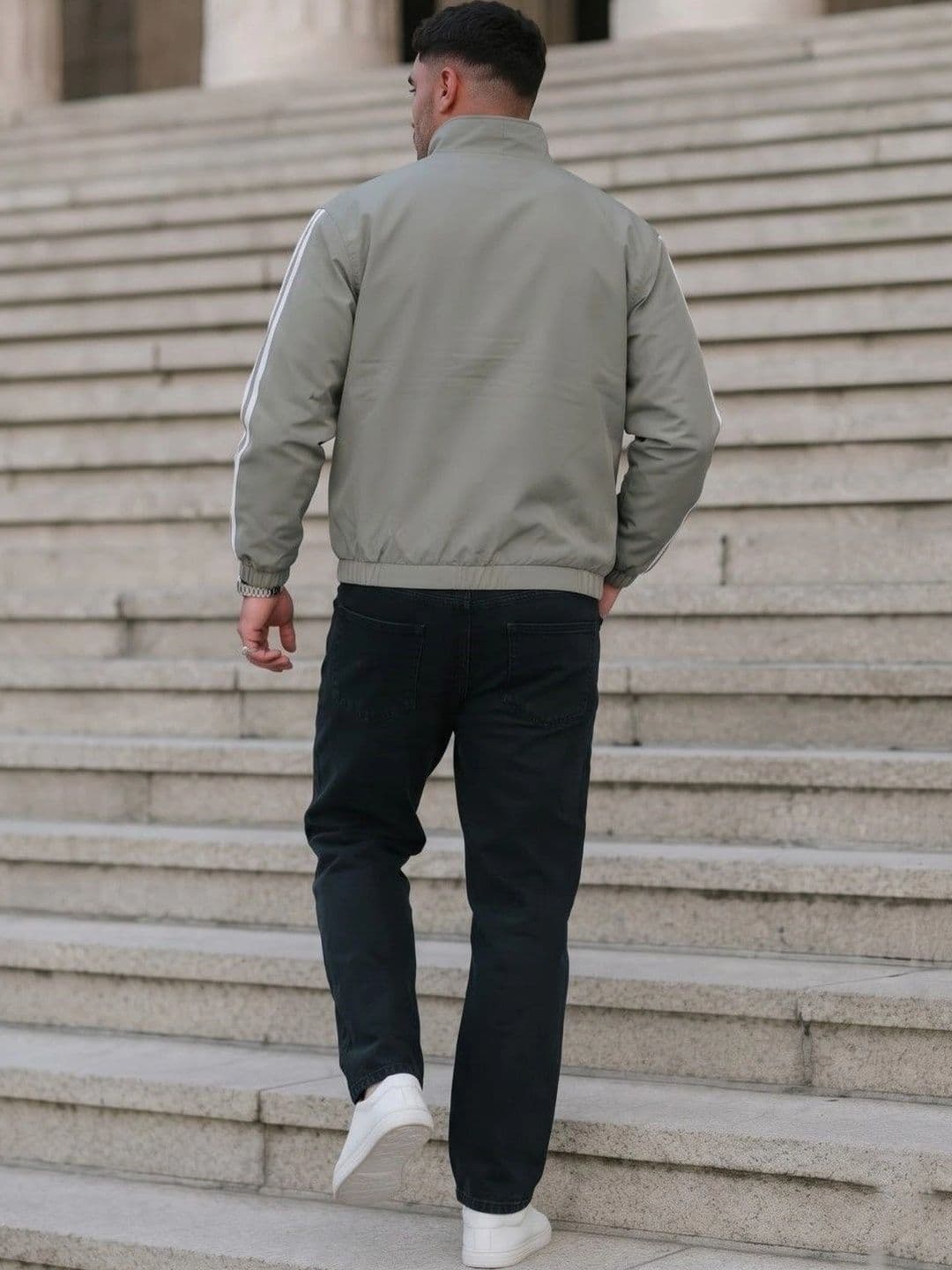 NeMe Couture Men Striped Lightweight Sporty Jacket thumbnail 6