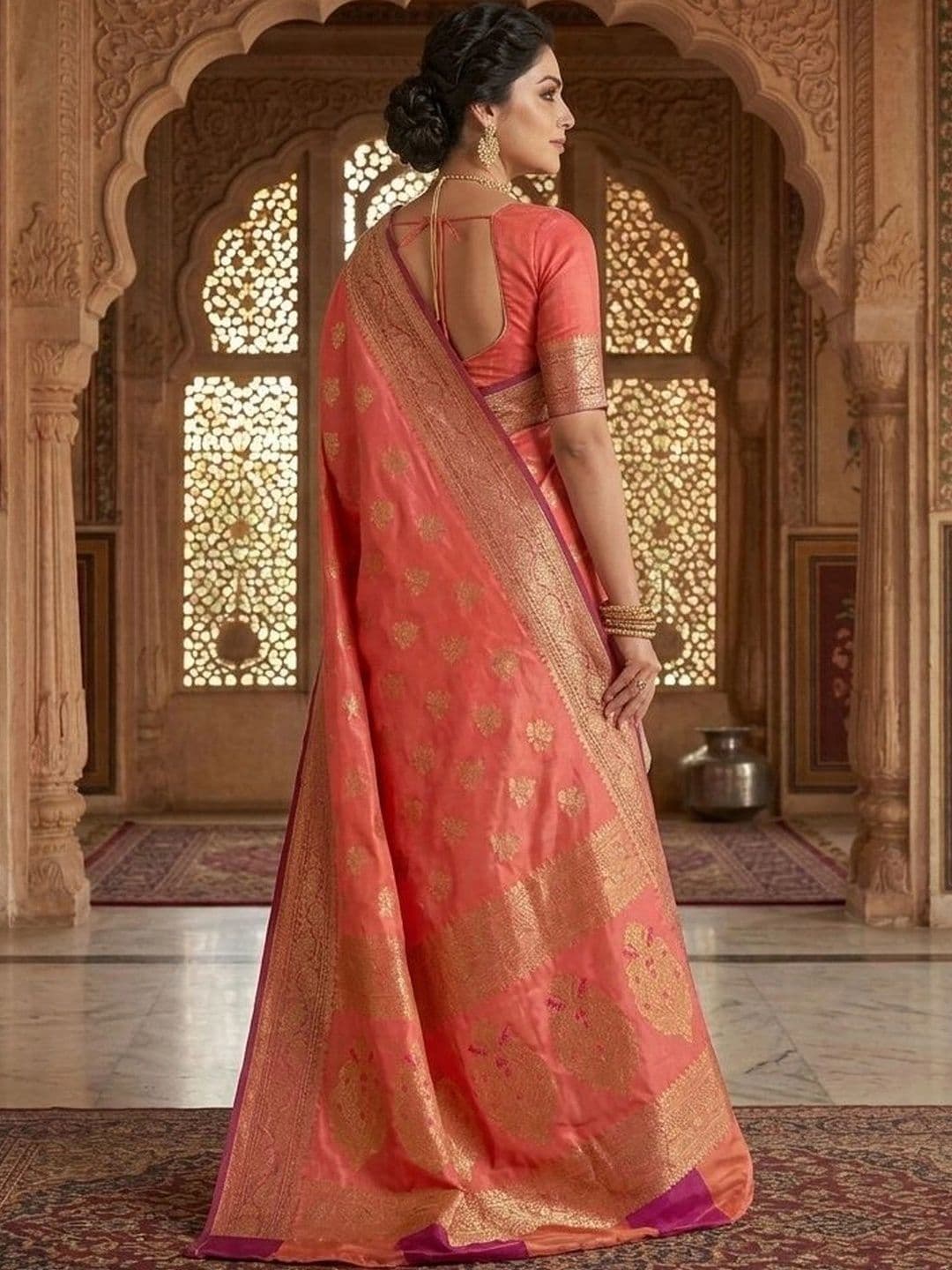 RANGREET Ethnic Motifs Zari Saree thumbnail 2