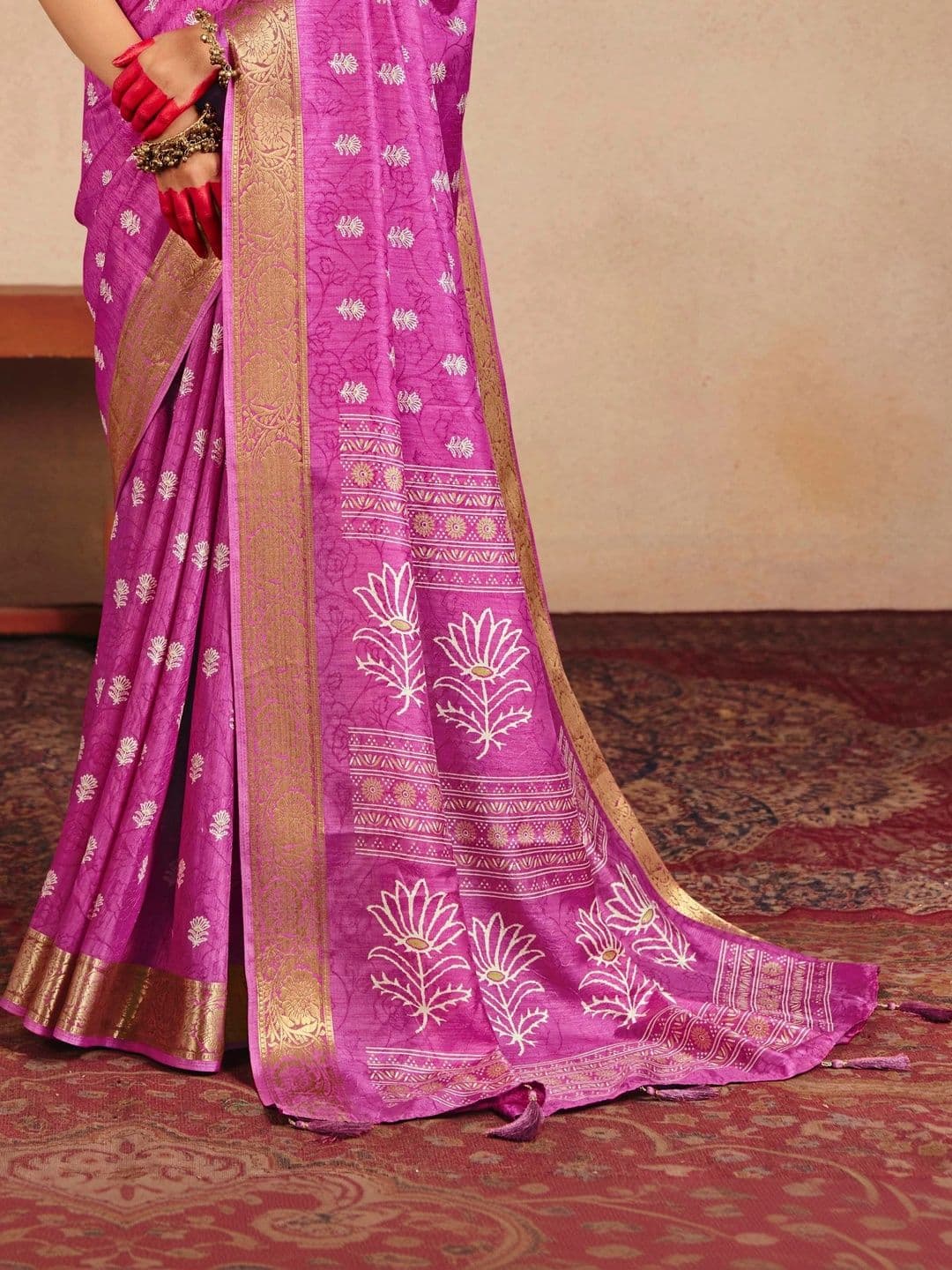 TIRA Woven Design Zari Silk Blend Fusion Saree thumbnail 5