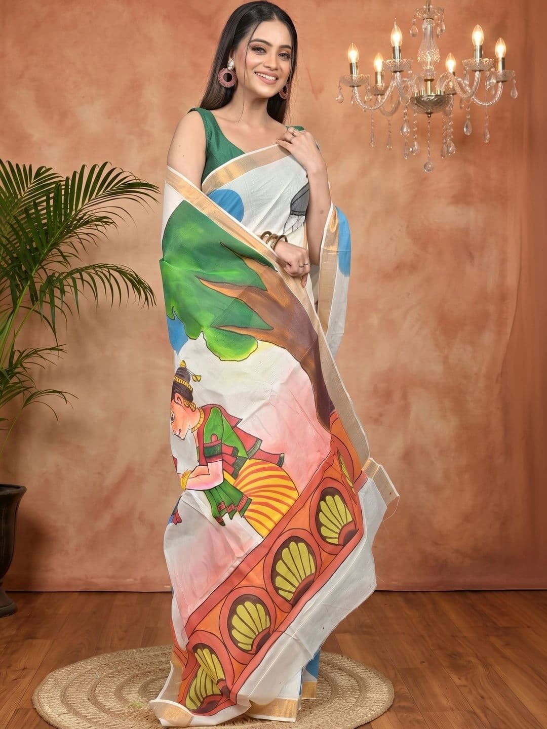 GitAsit Ethnic Motifs Sequinned Pure Cotton Handloom Taant Saree thumbnail 4