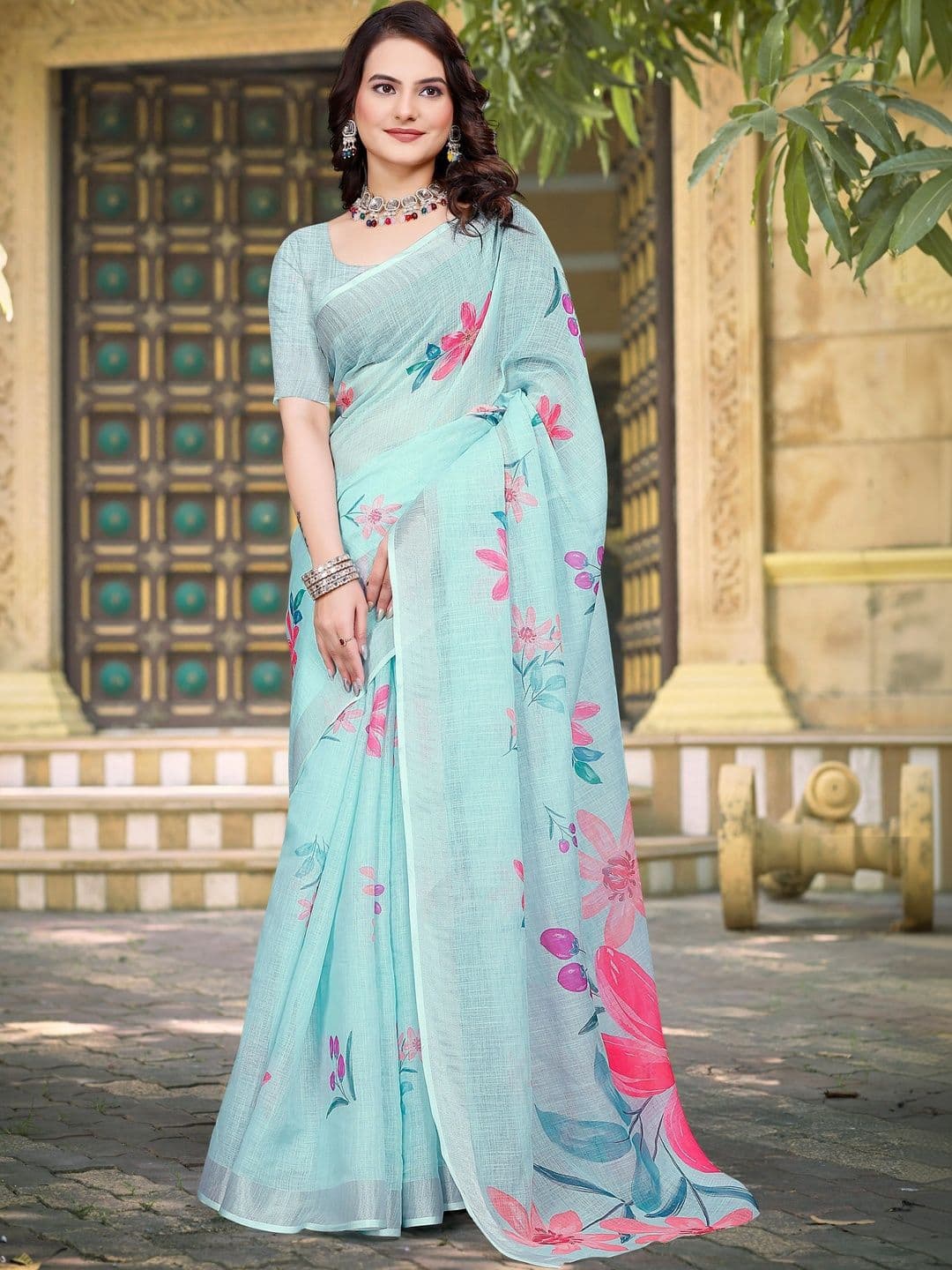 Maroosh Floral Saree - view 1