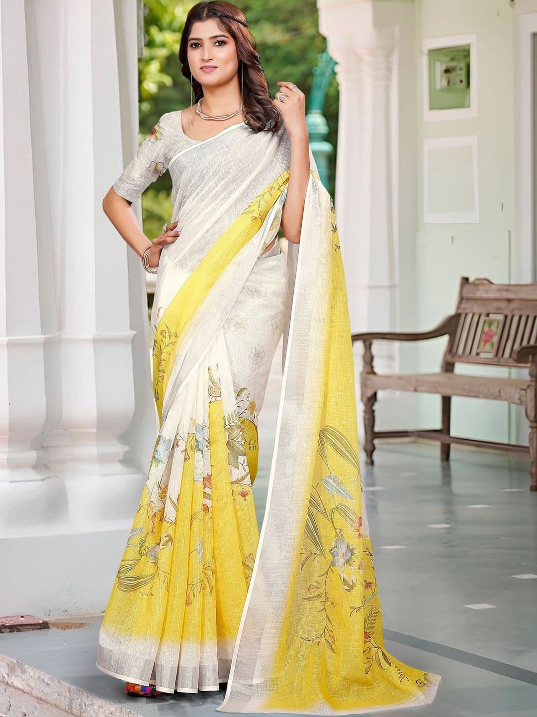 HERE&NOW Floral Saree - view 1