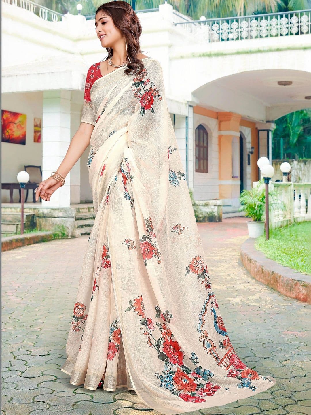 HERE&NOW Floral Saree thumbnail 4