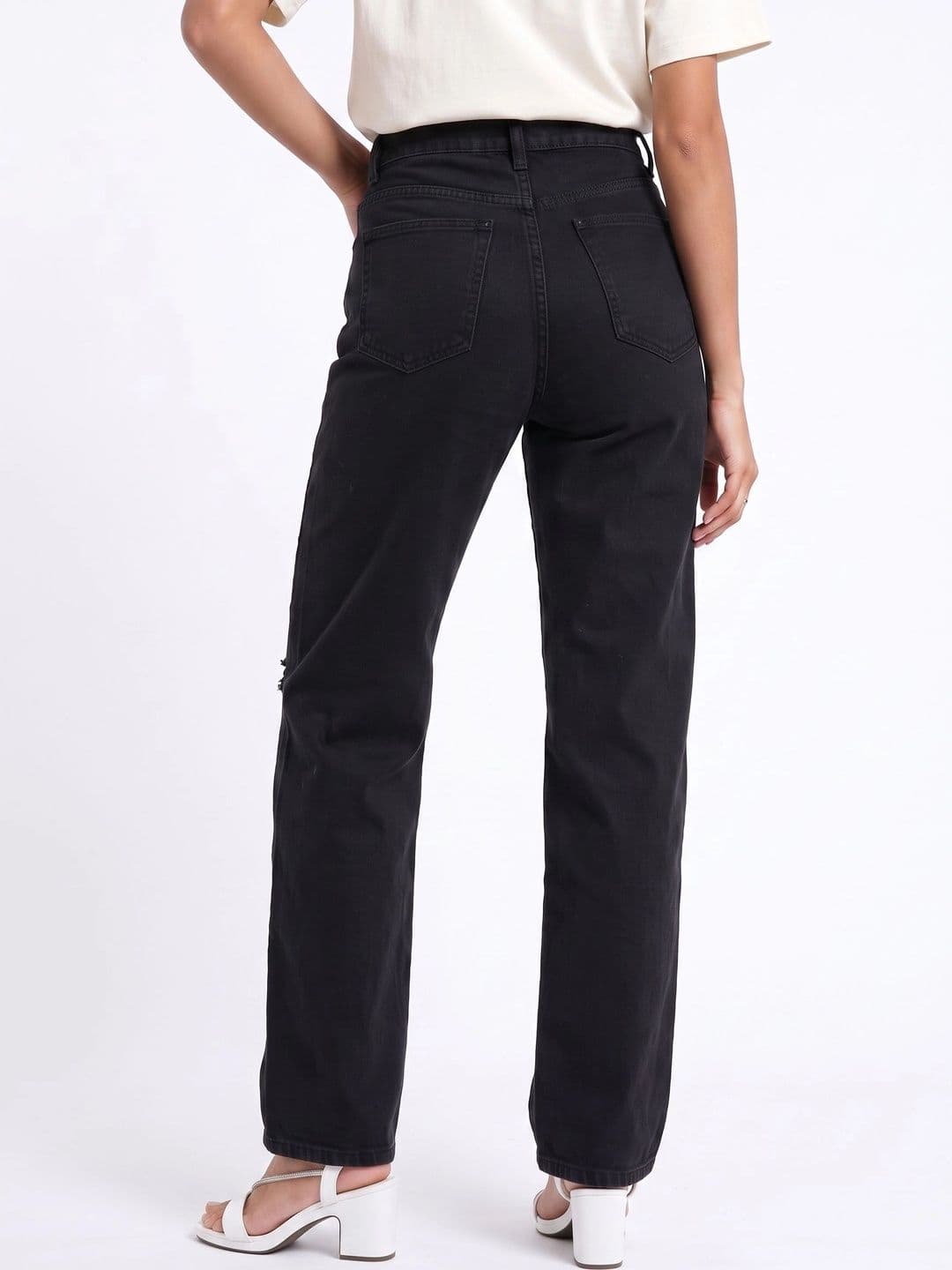 COMFITS Women Classic Relaxed Fit Mid-Rise Highly Distressed Stretchable Jeans thumbnail 4