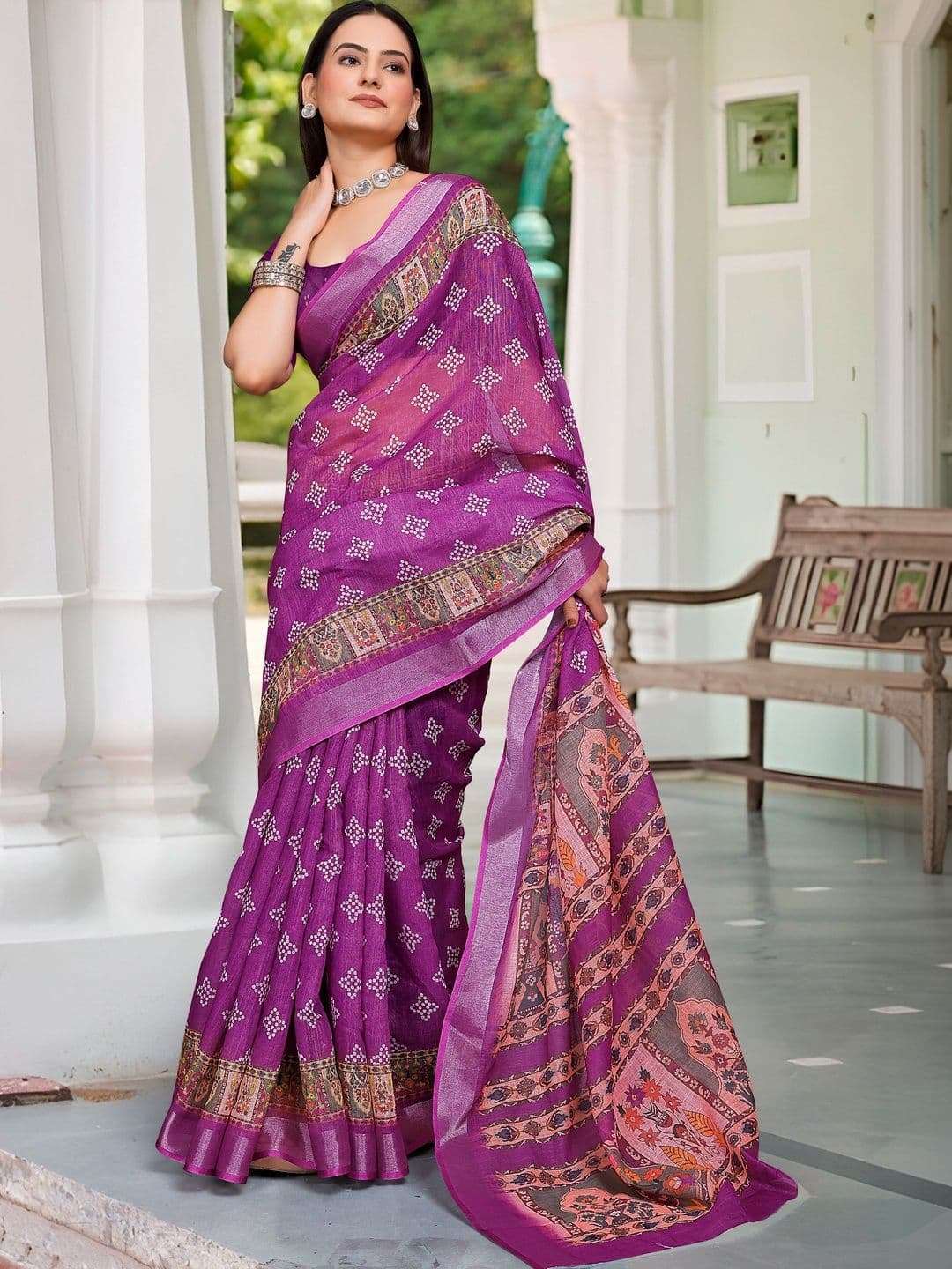 Maroosh Floral Saree thumbnail 6