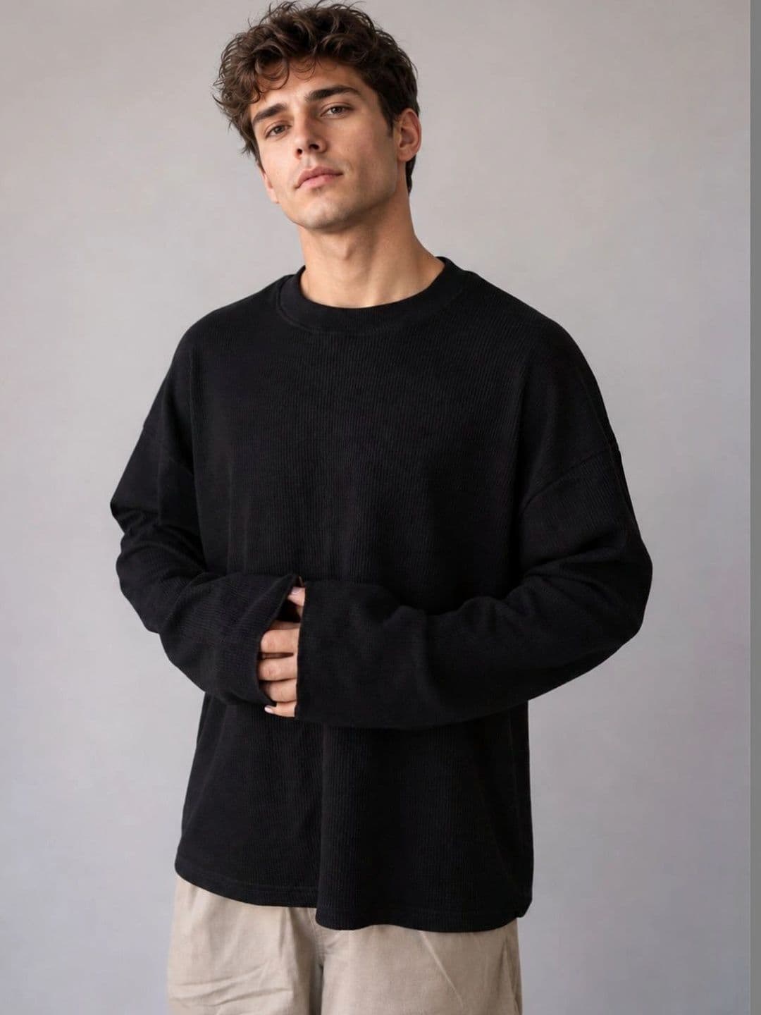 BRAHMOR Men Drop-Shoulder Sleeves Boxy T-shirt - view 1
