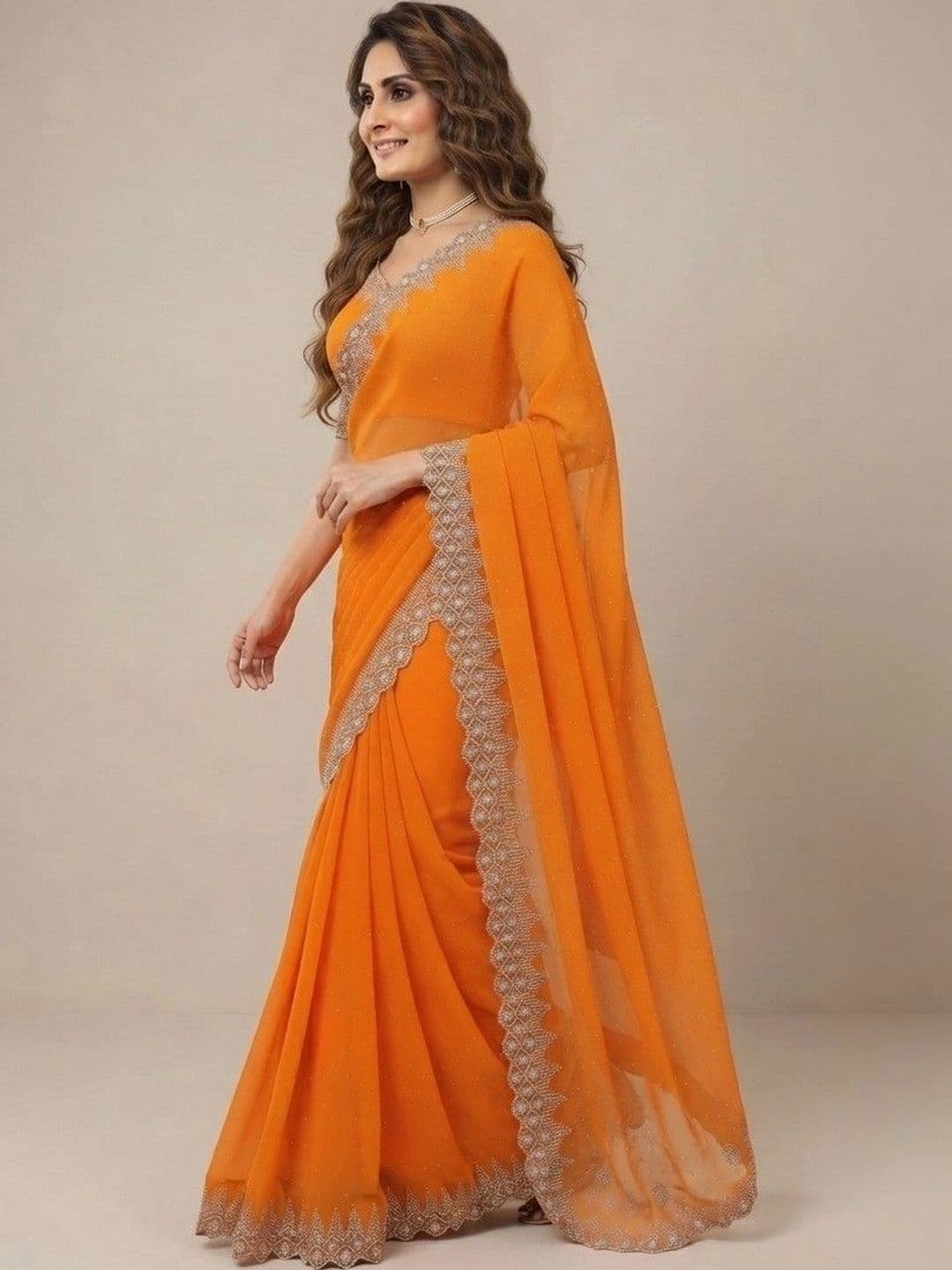 SmileyFashion Pure Georgette Saree - view 1