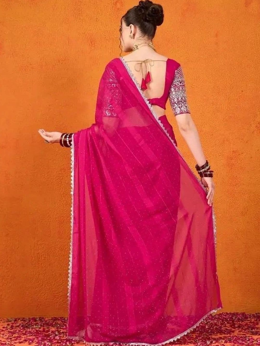 FABRELLA Embellished Embroidered Banarasi Saree thumbnail 6