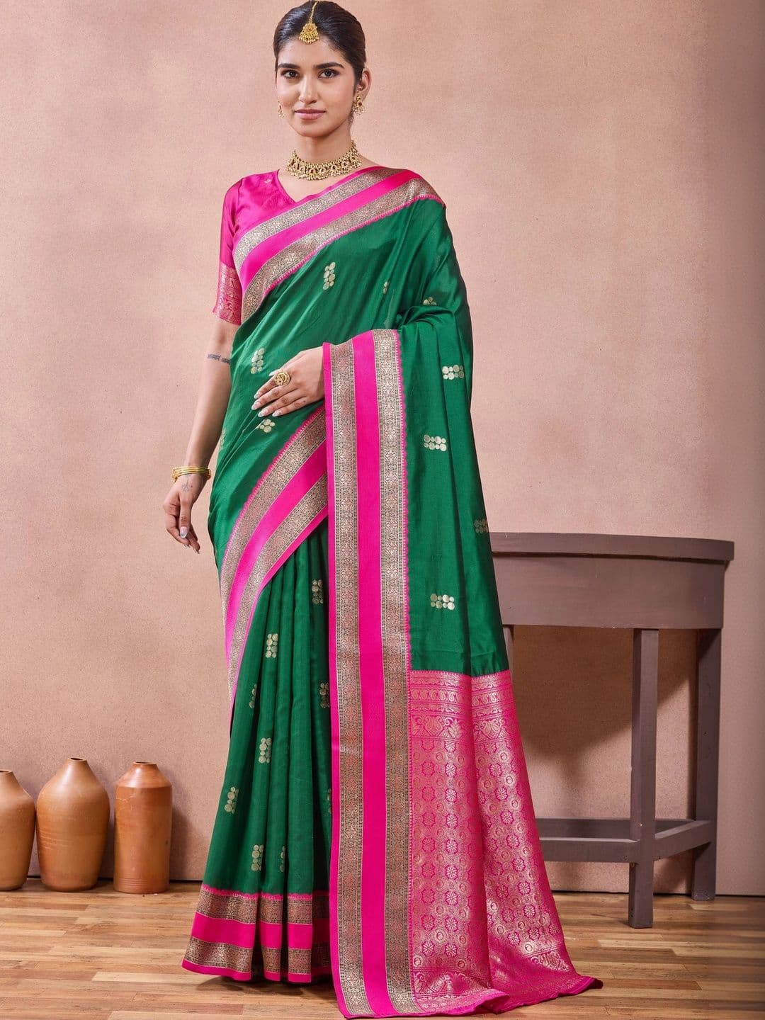 Maharanga Woven Design Zari Silk Blend Kota Saree - view 1