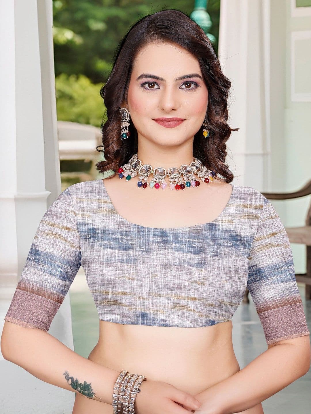 Maroosh Fusion Saree thumbnail 6