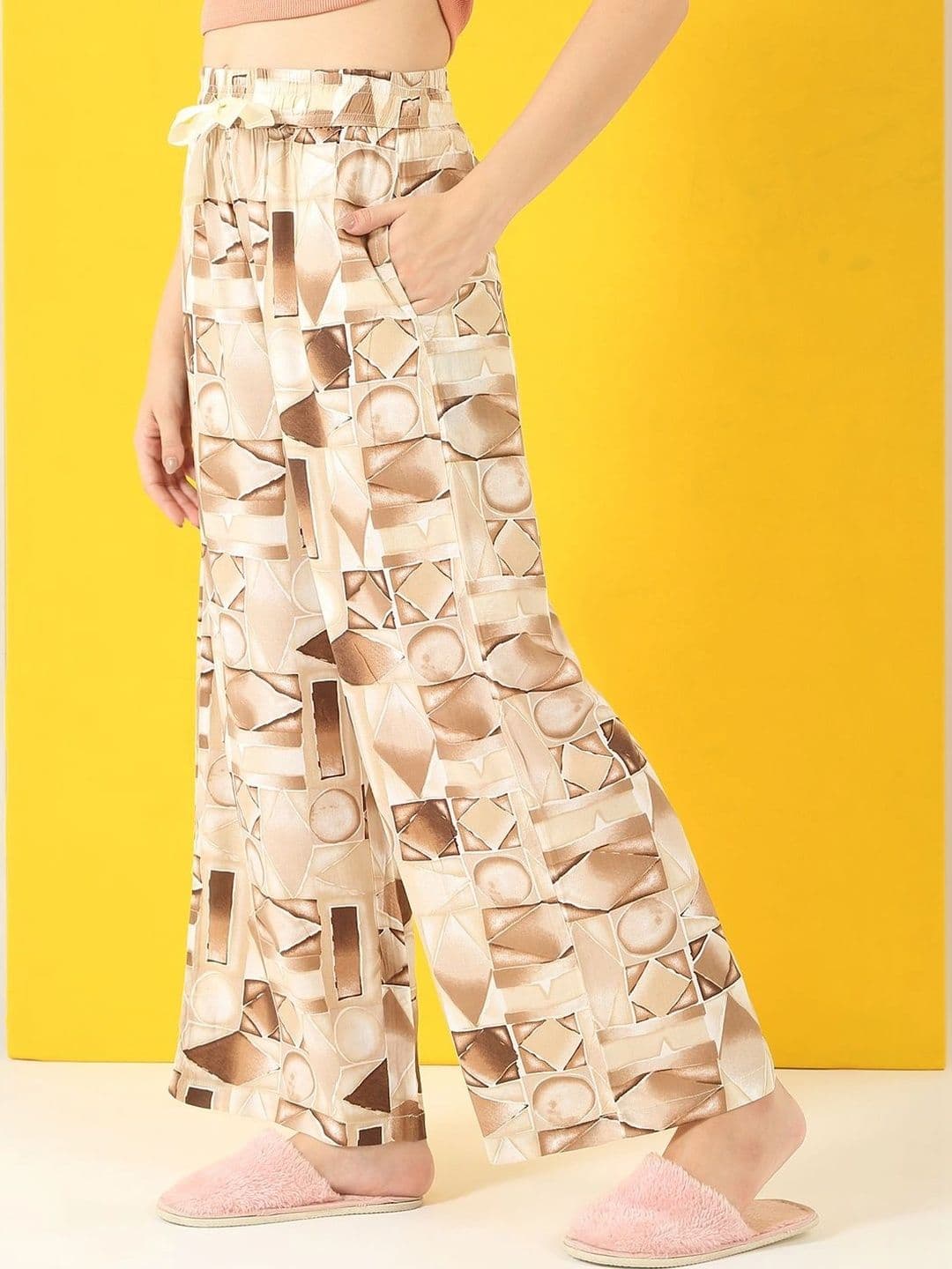 Sweet Dreams Women Printed Knitted Palazzos thumbnail 3